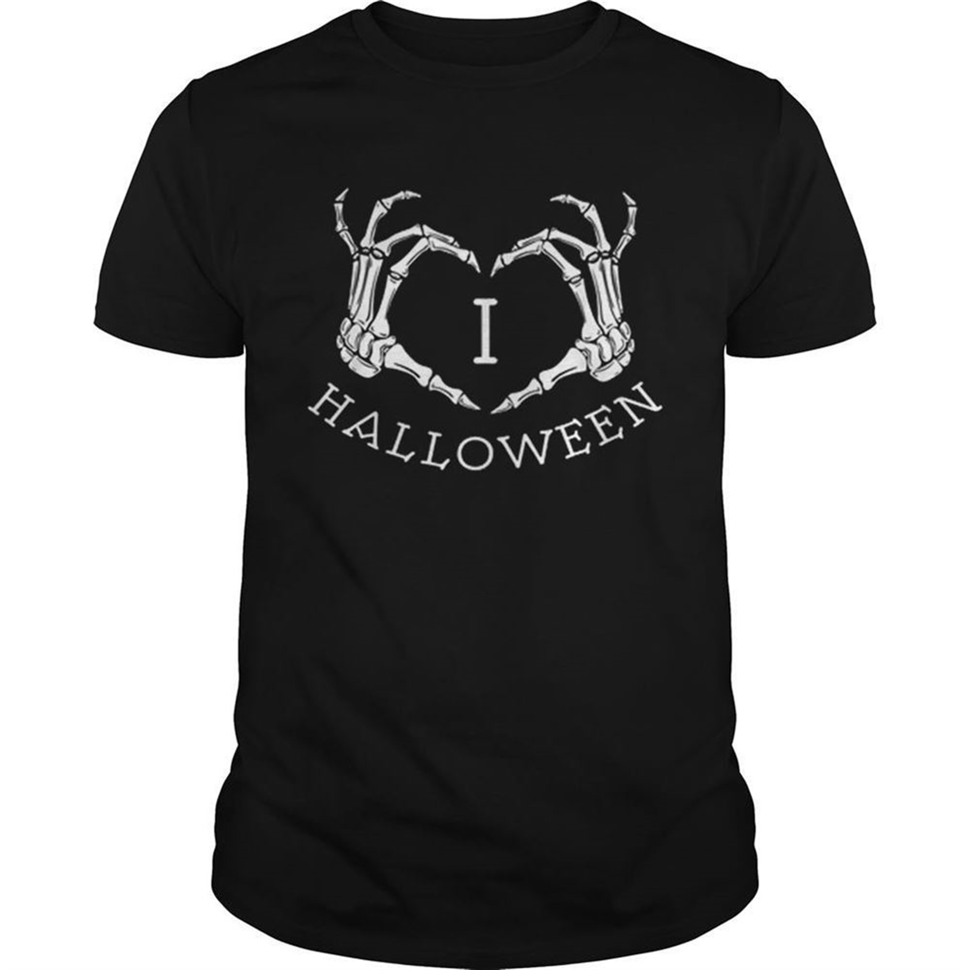 Premium Scary Skeleton Bones Hands I Love Halloween Shirt