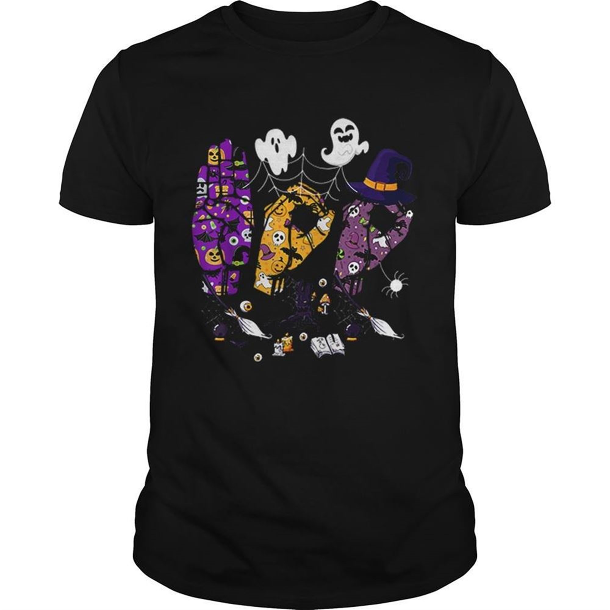 Pride Asl Boo Halloween Sostume Tee Funny Sign Language Gift Shirt