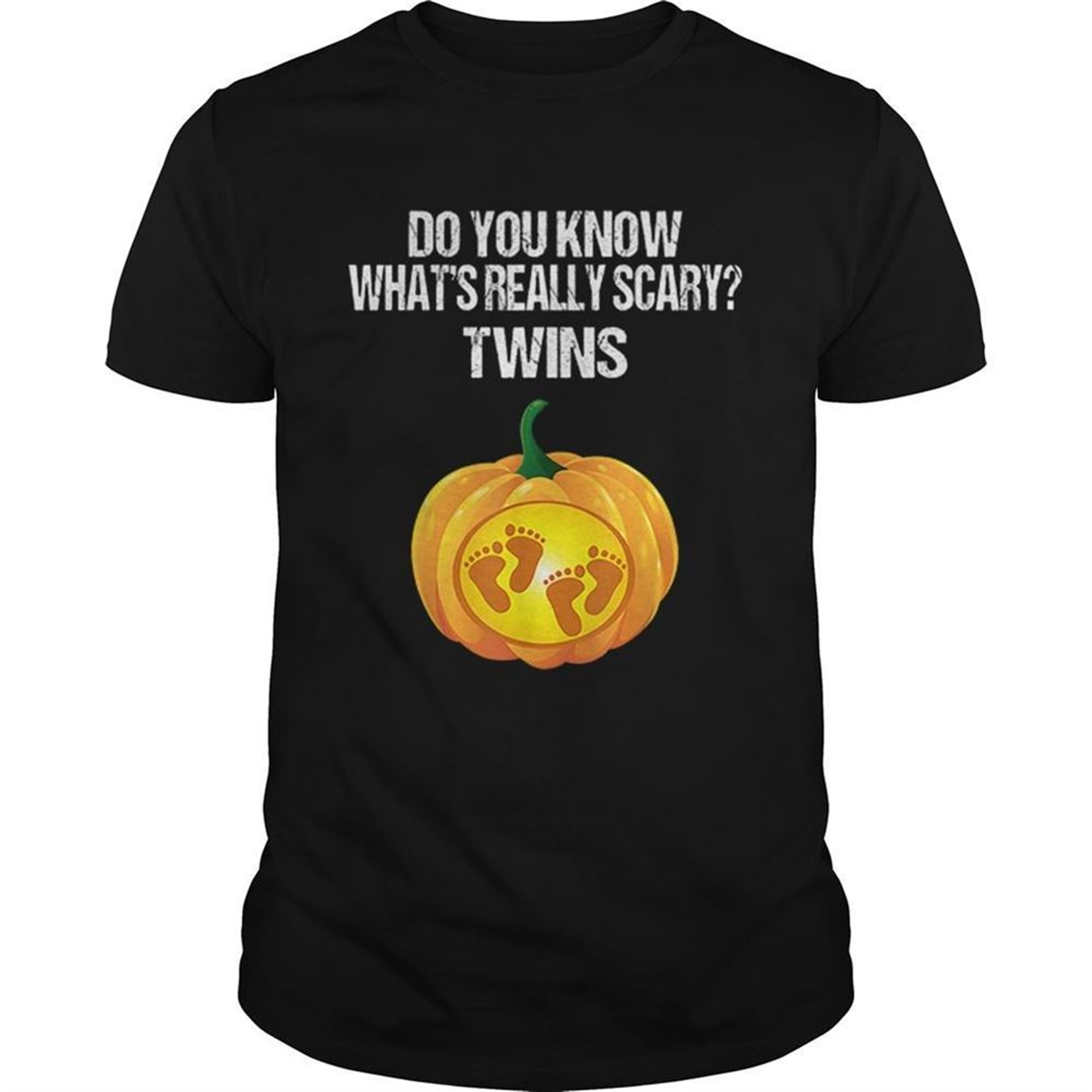Pumpkin Belly Pregnancy Announcement Halloween Twins Shirt