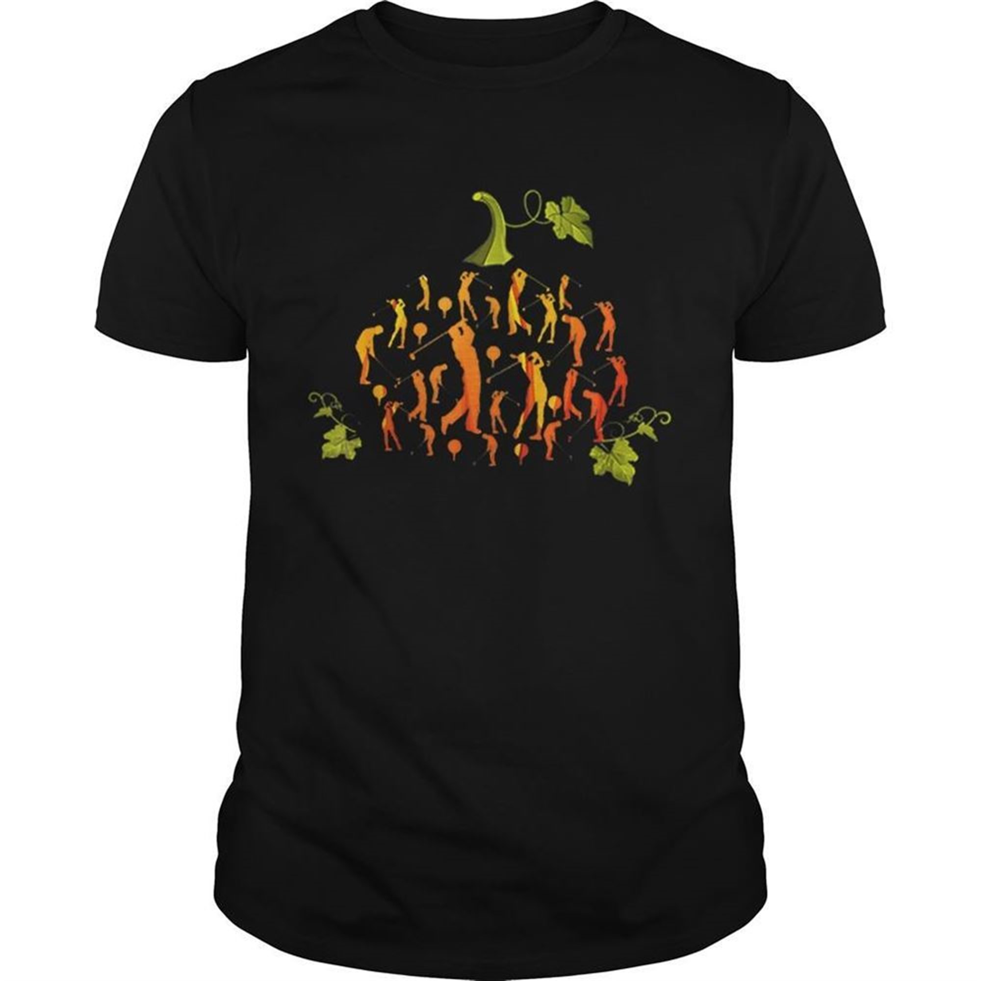 Pumpkin Golf Golfer Halloween Costume Gift Funny Tee Shirt
