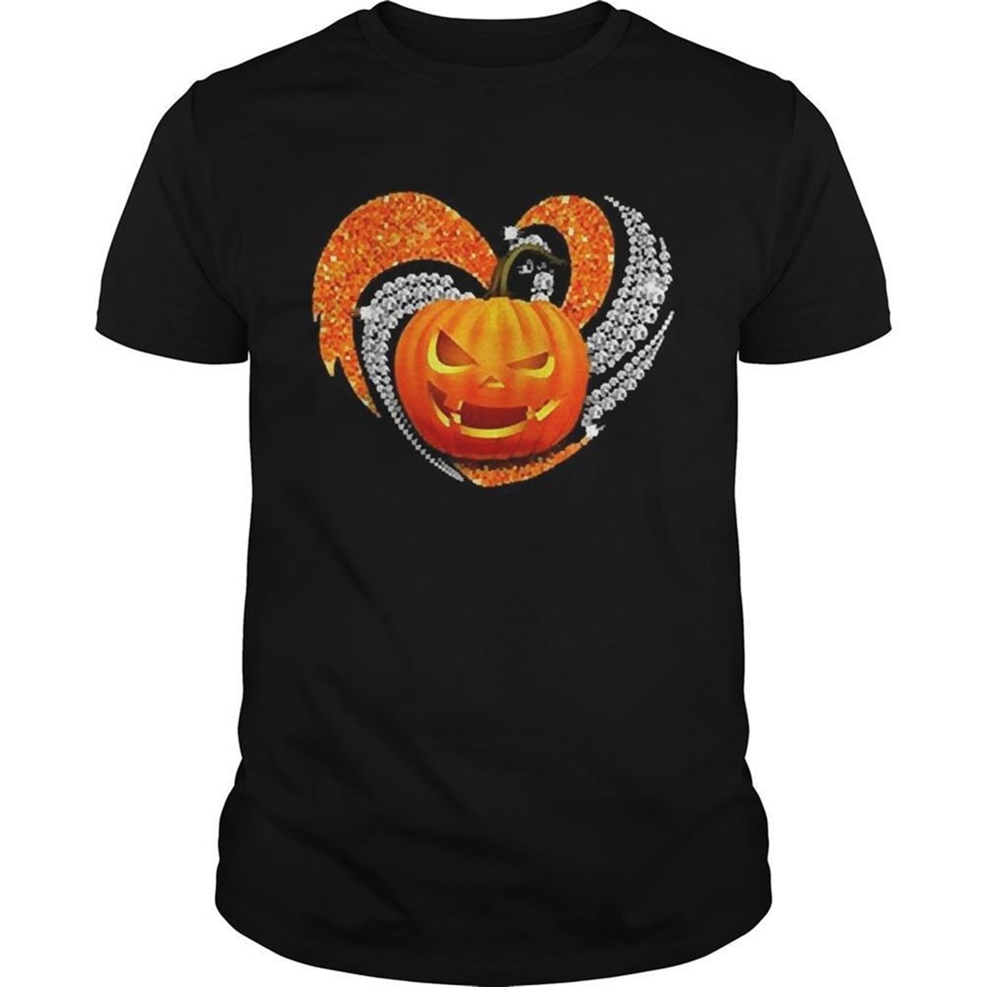Pumpkin Heart Bling Halloween Shirt