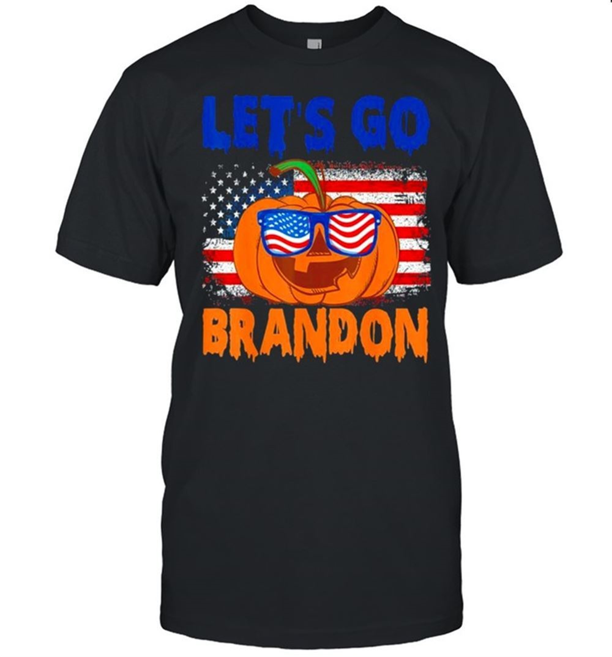 Pumpkin Sunglasses-lets Go Brandon Halloween Shirt