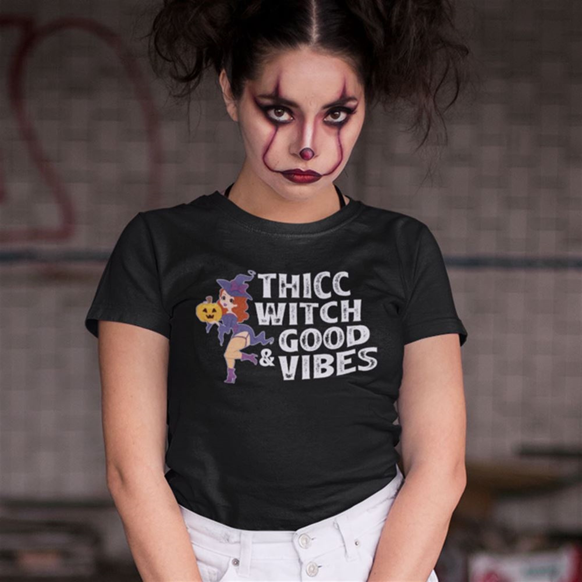 Red Head Bbw Shirt Thicc Witch Good Vibes Halloween