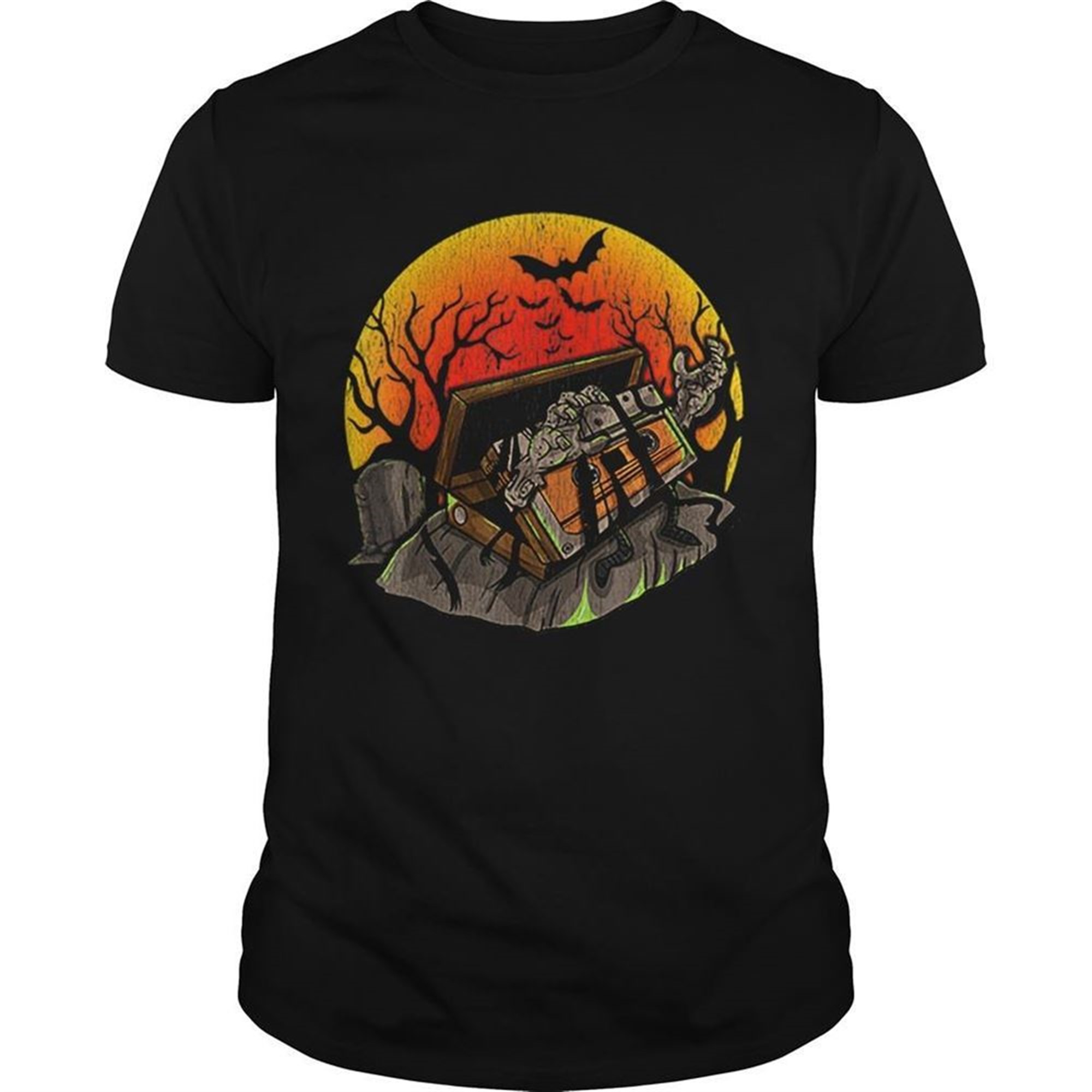 Retro Vintage Creepy Zombie 80 90 Music Cassette Halloween Shirt