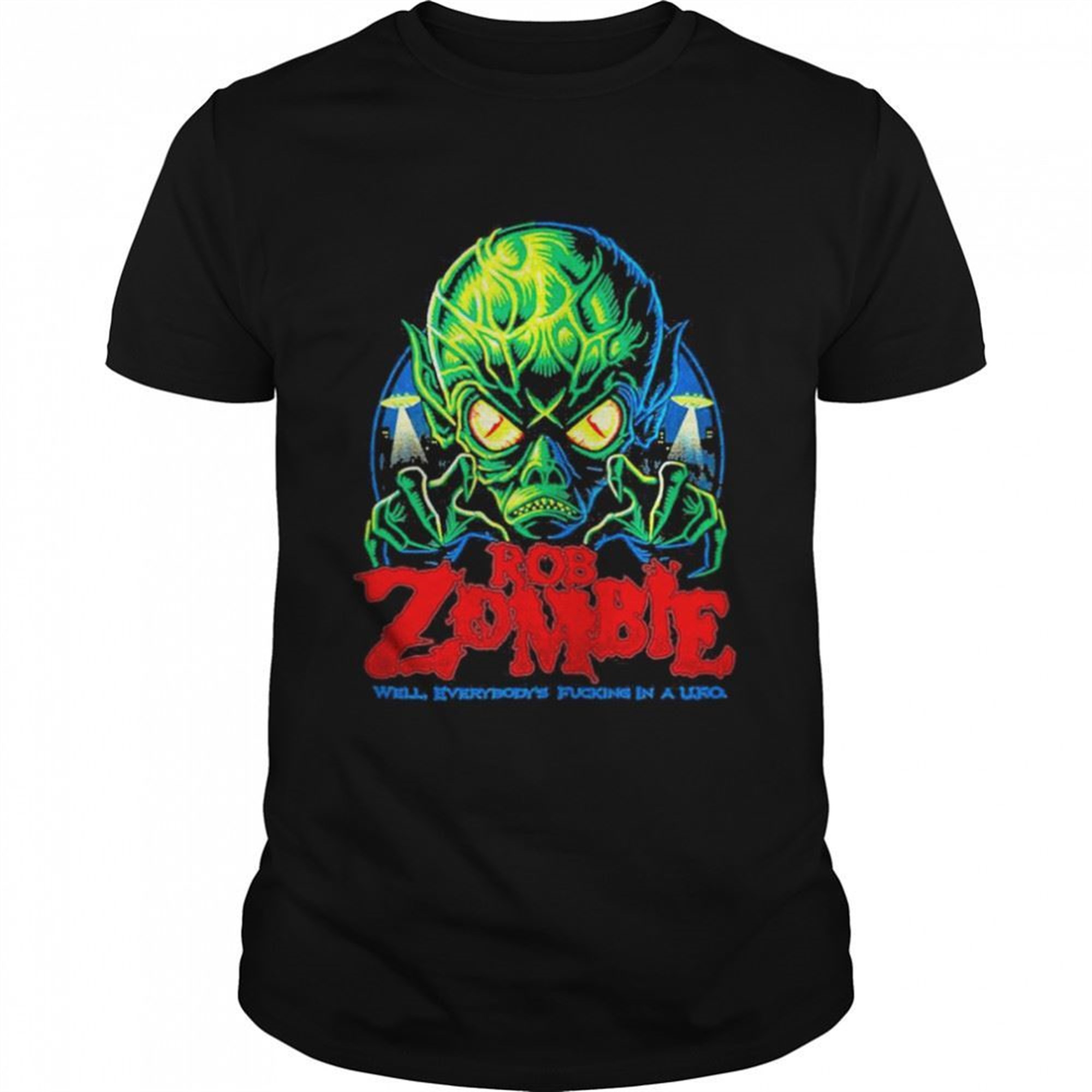 Rob Zombie Monster Light Blue Invasion Rob Zombie Halloween Shirt