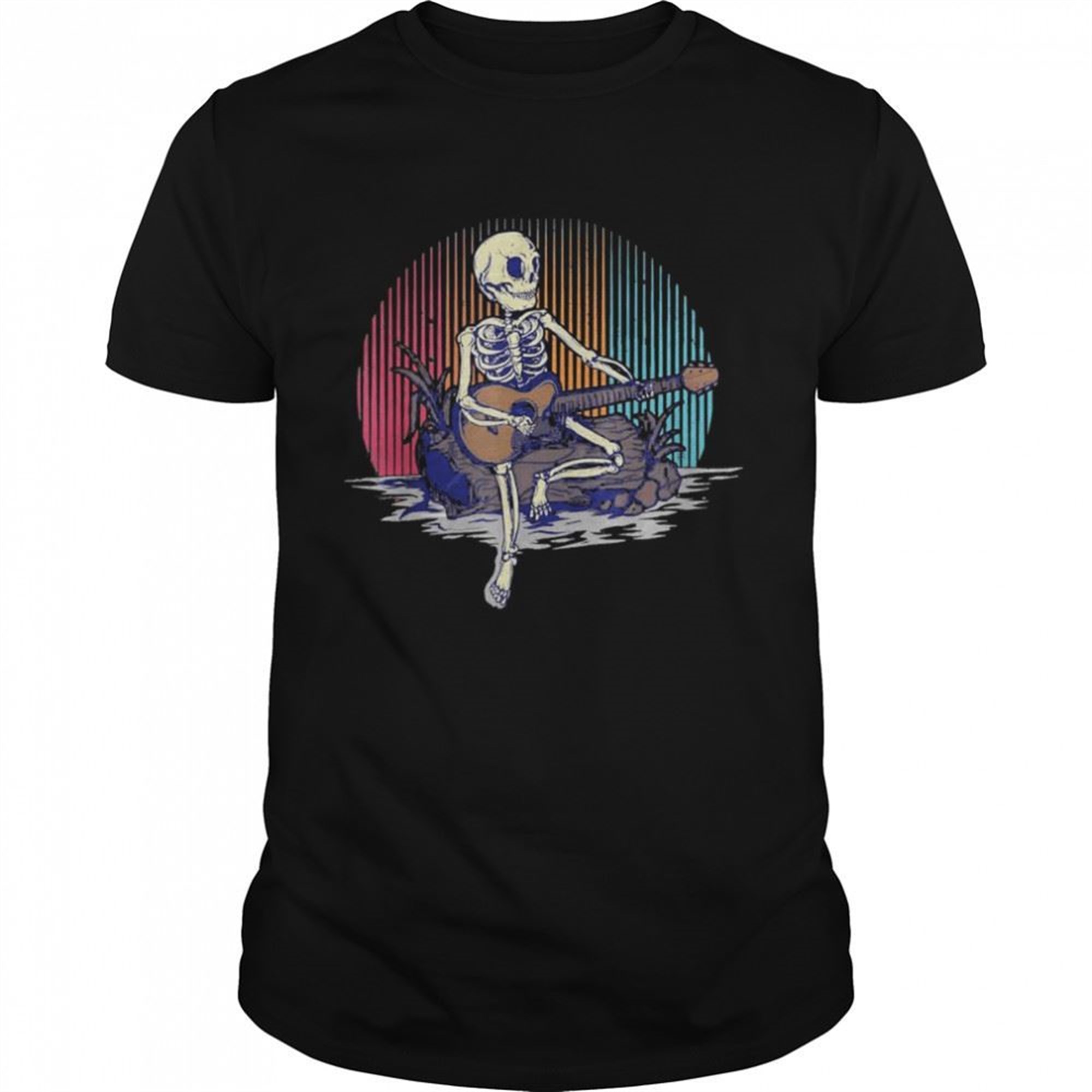 Rock On Rock Star Skeleton Guitar Hands Halloween Rock Band T-shirt