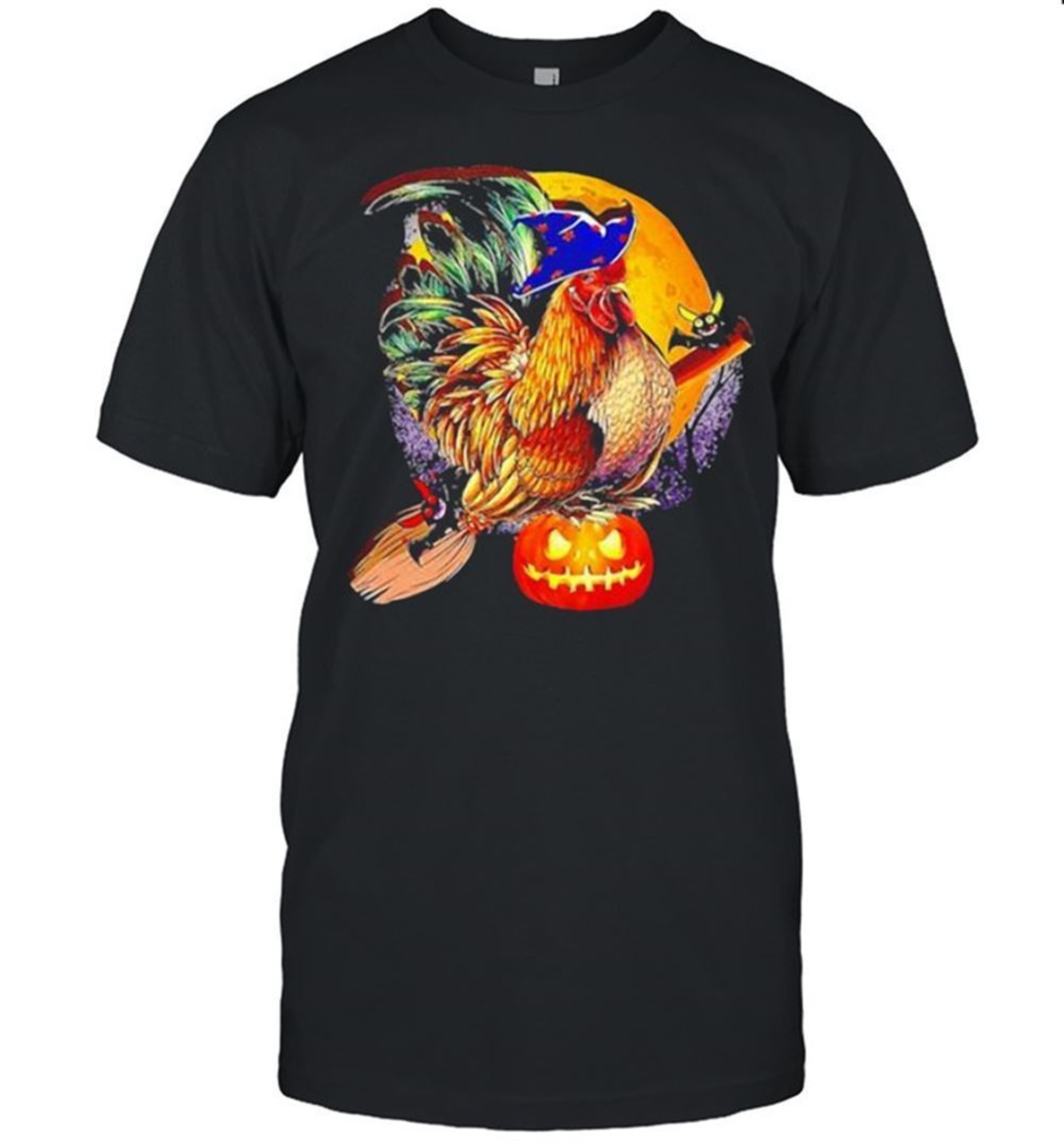 Rooster Witch Happy Halloween Shirt