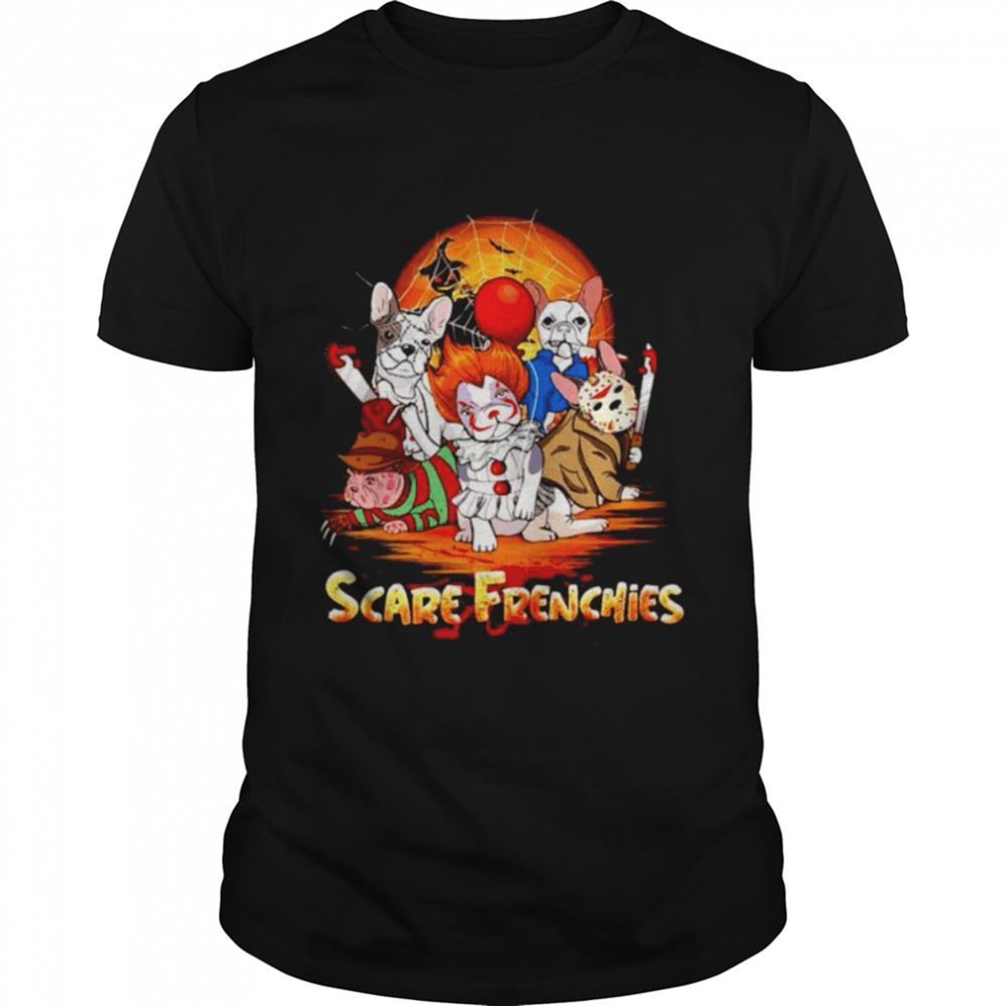 Scare Frenchies Mashup Horror Halloween Shirt