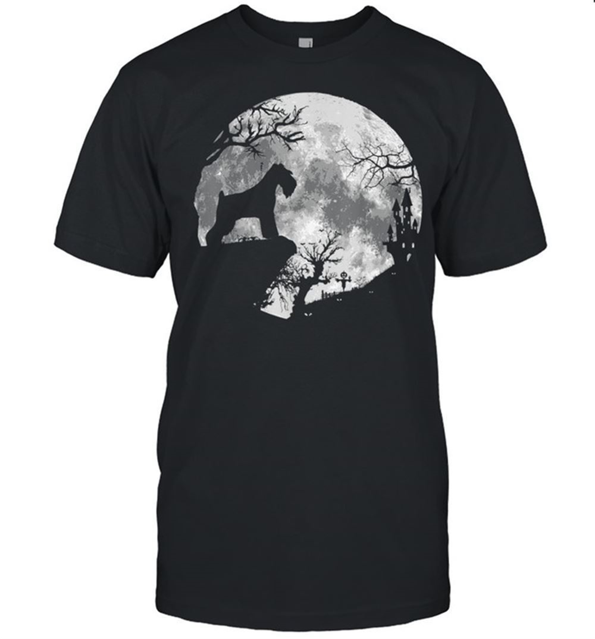 Schnauzer Dog Moon Halloween Costume Shirt