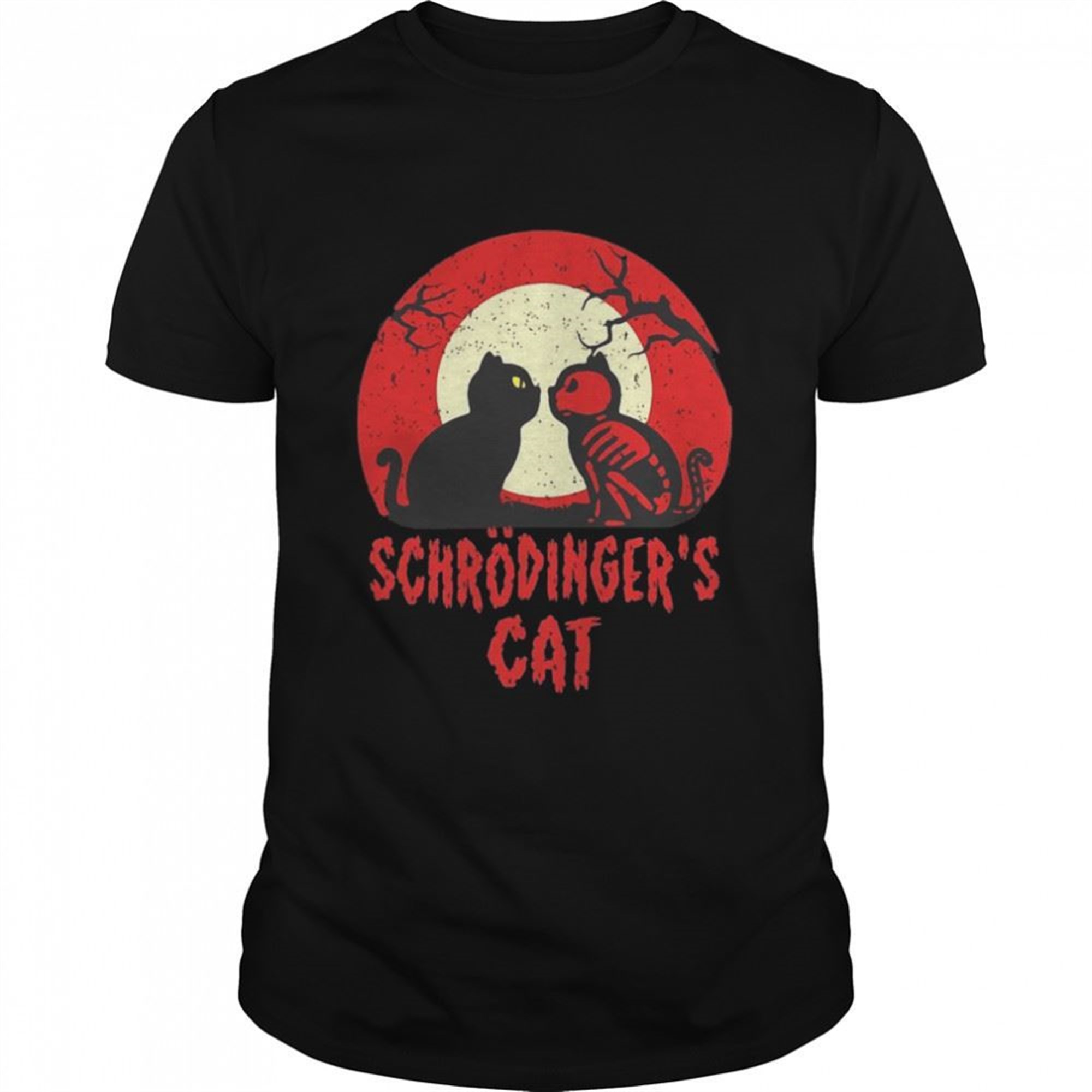 Schrodingers Cat Funny Dead Or Alive Scientists Physics Halloween T-shirt