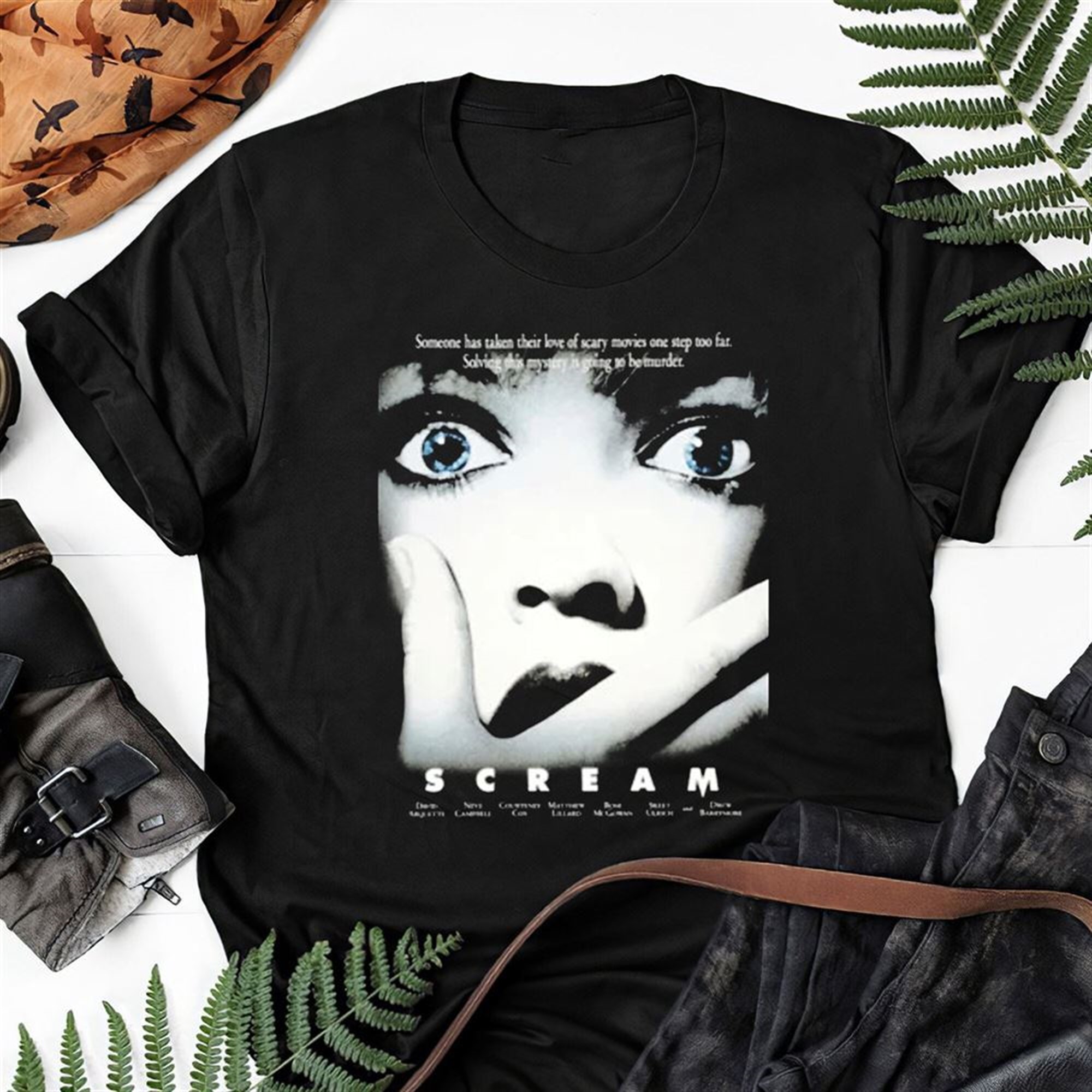 Scream Scary Movies Masks Thriller Wes Craven Halloween Horror 90s Movies Ghostface Drew Barrymore V4 Gift Tee For Men Women Unisex T-shirt