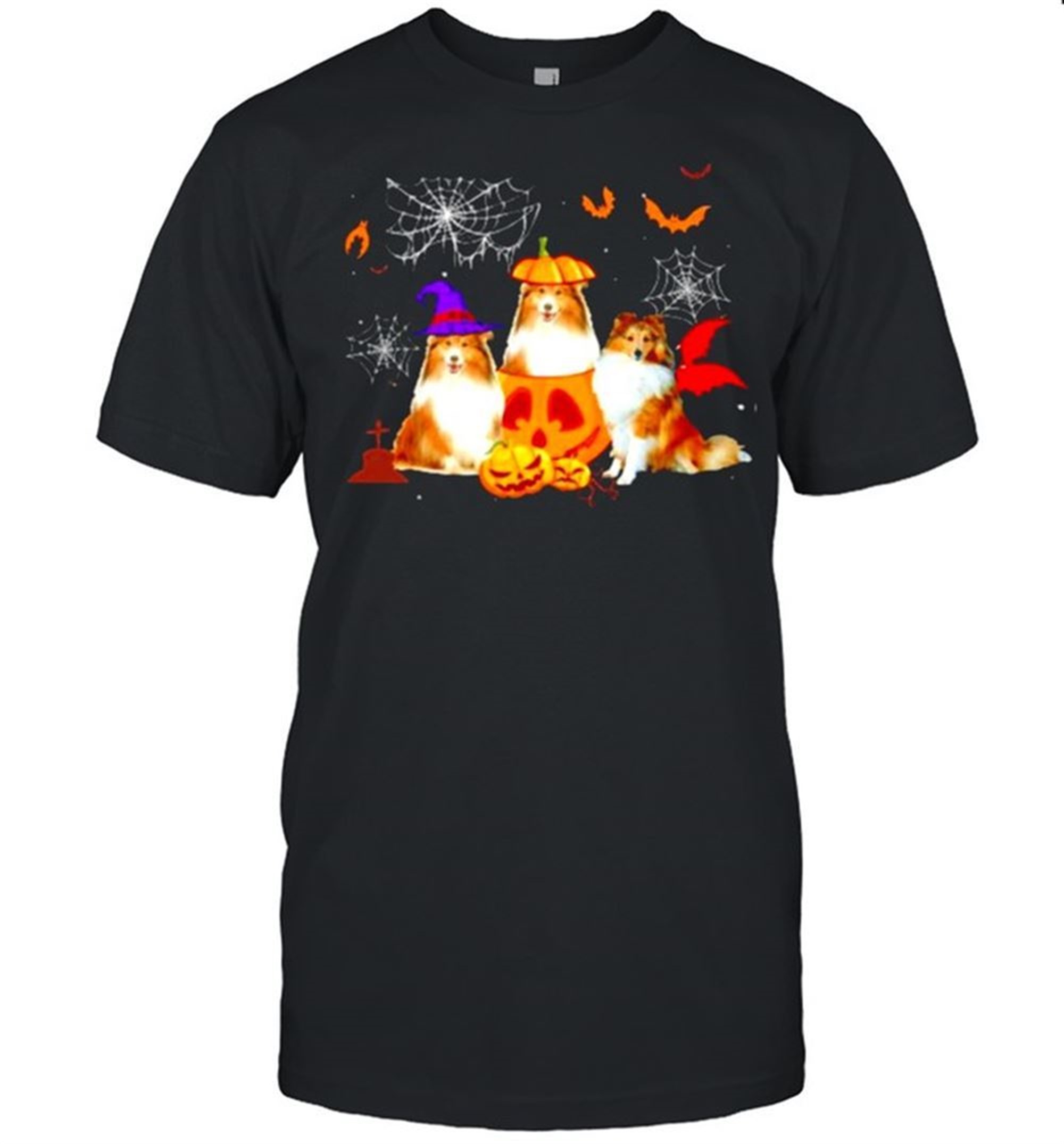 Shetland Sheepdog Pumpkin Halloween Shirt