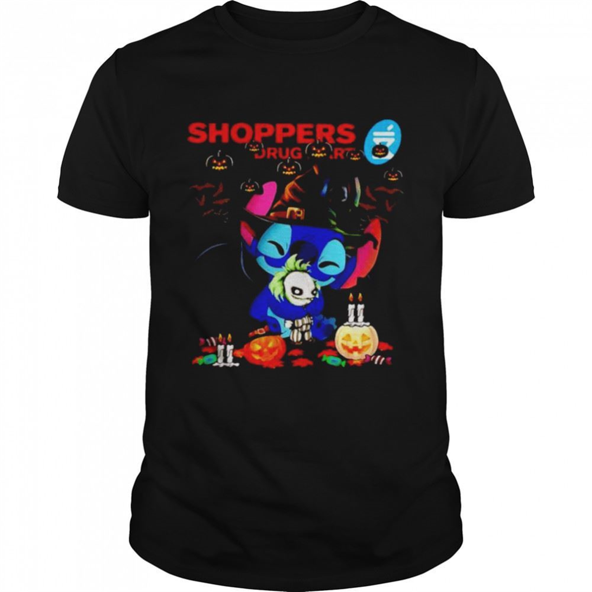 Shoppers Stitch Hug Joker Happy Halloween Shirt