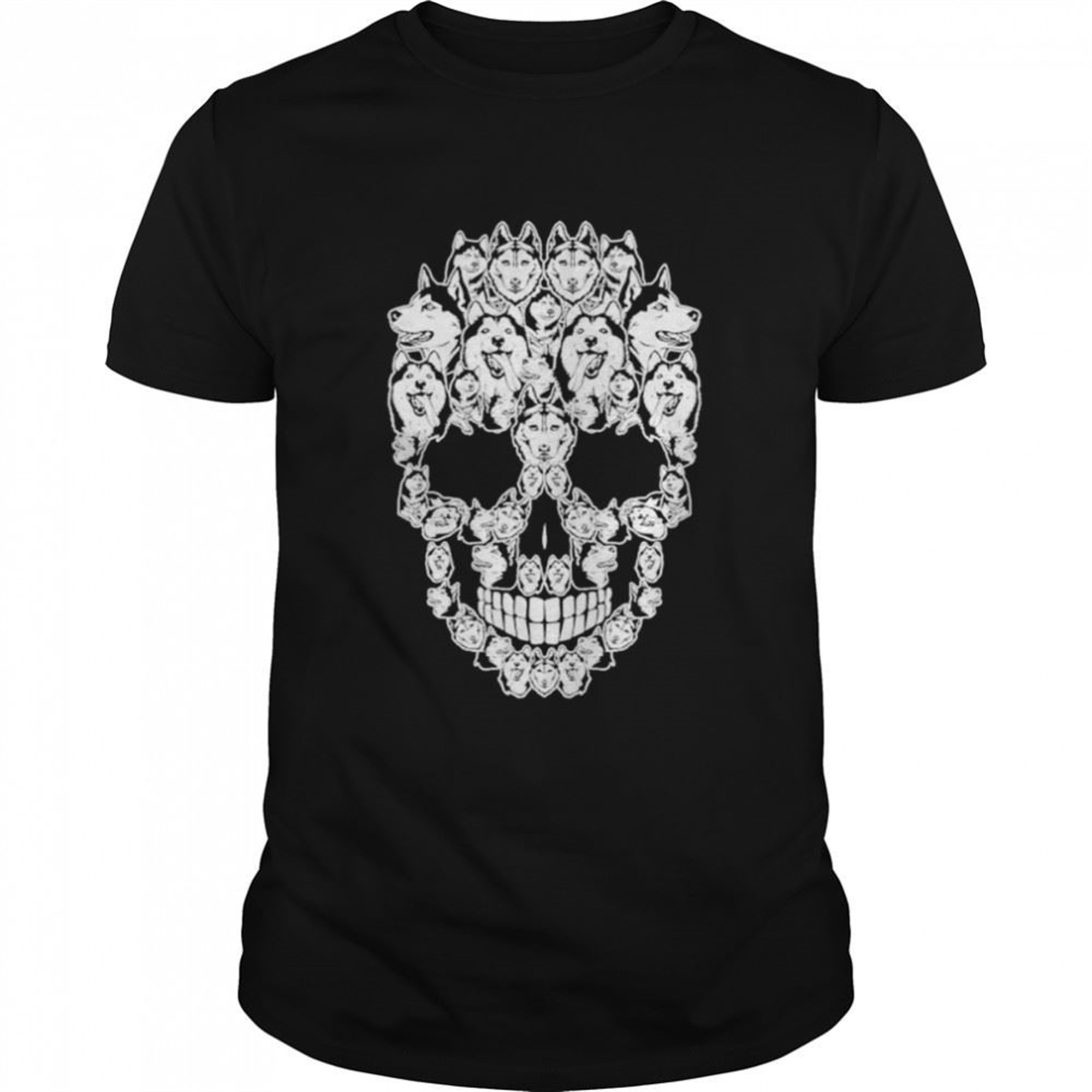 Siberian Husky Dog Skull Halloween Shirt