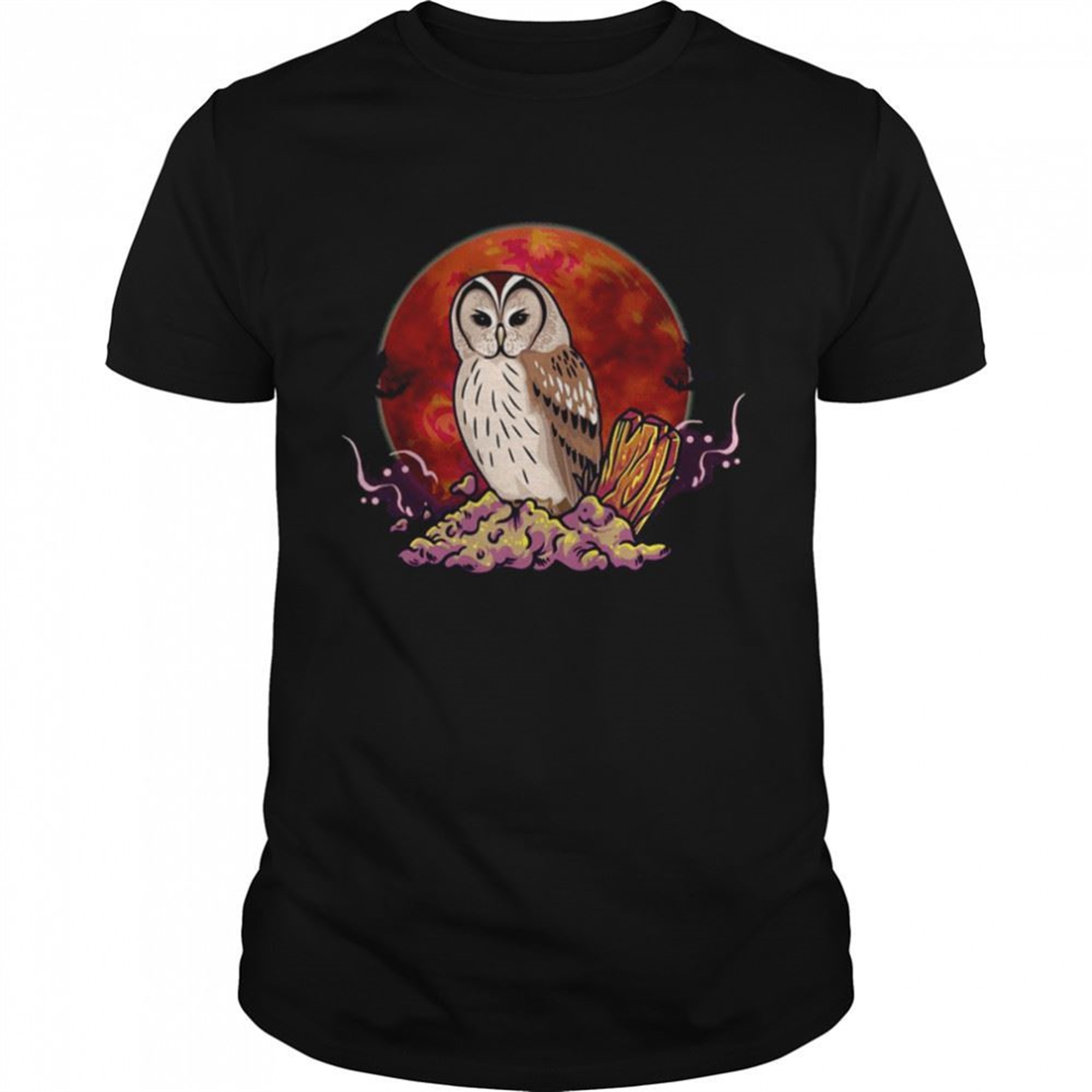 Sitting In Cemetery Halloween Owl Shirt