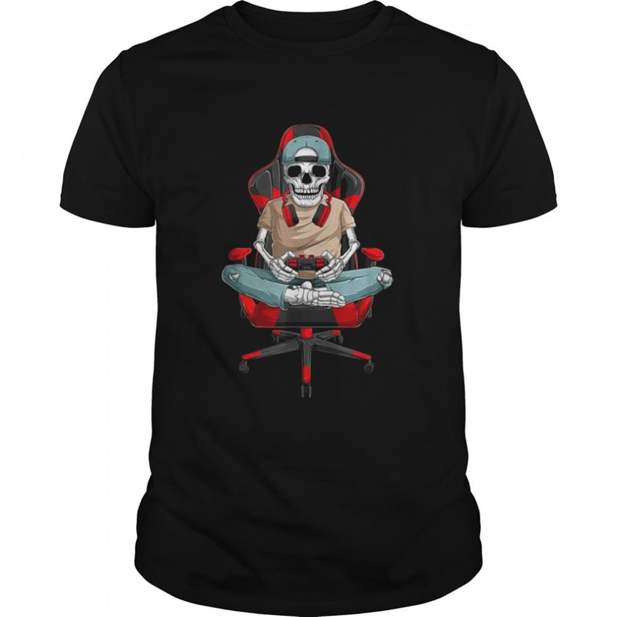 Skeleton Gamer Video Gaming Boys Men Kidsns Halloween Shirt