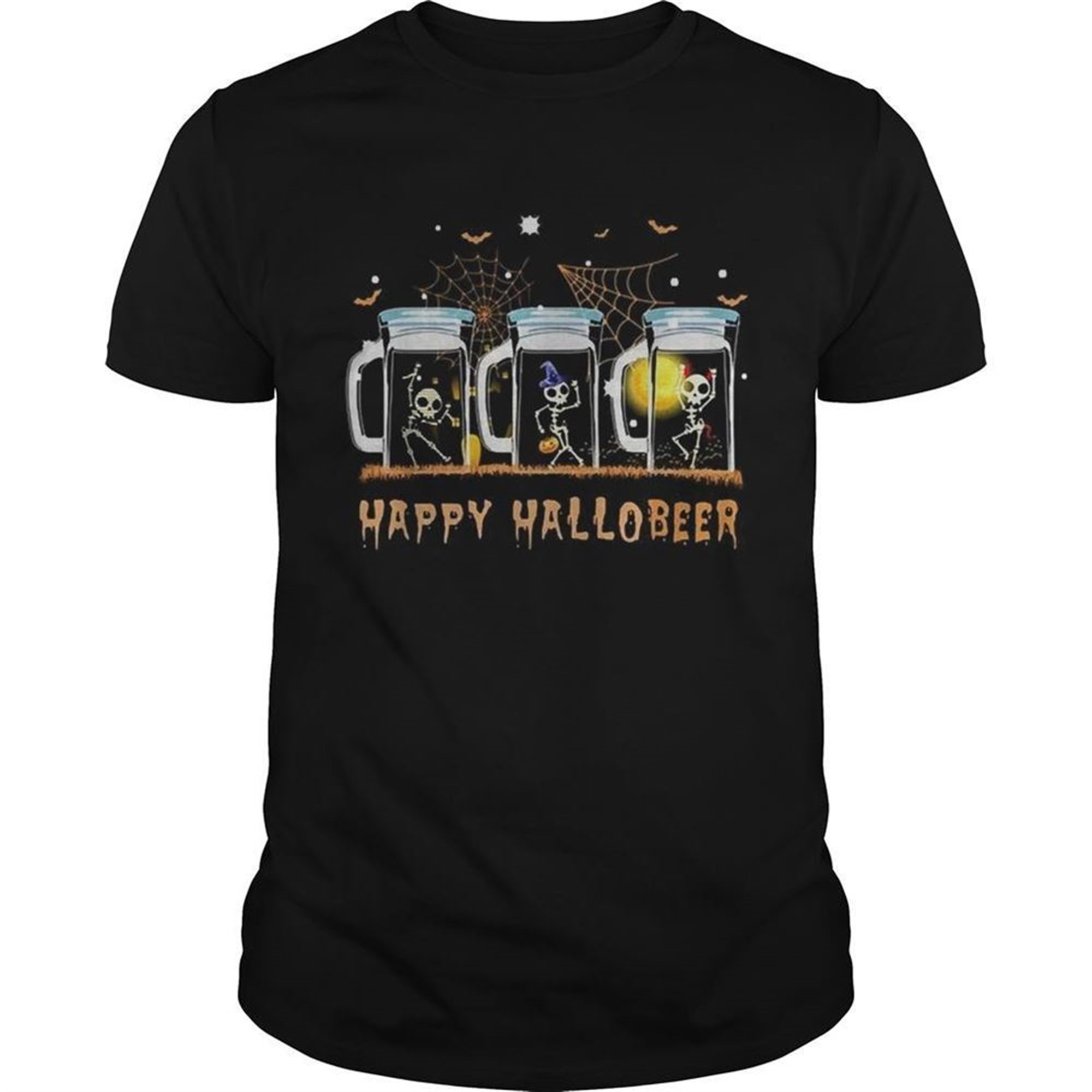 Skeleton Happy Hallobeer Halloween Shirt
