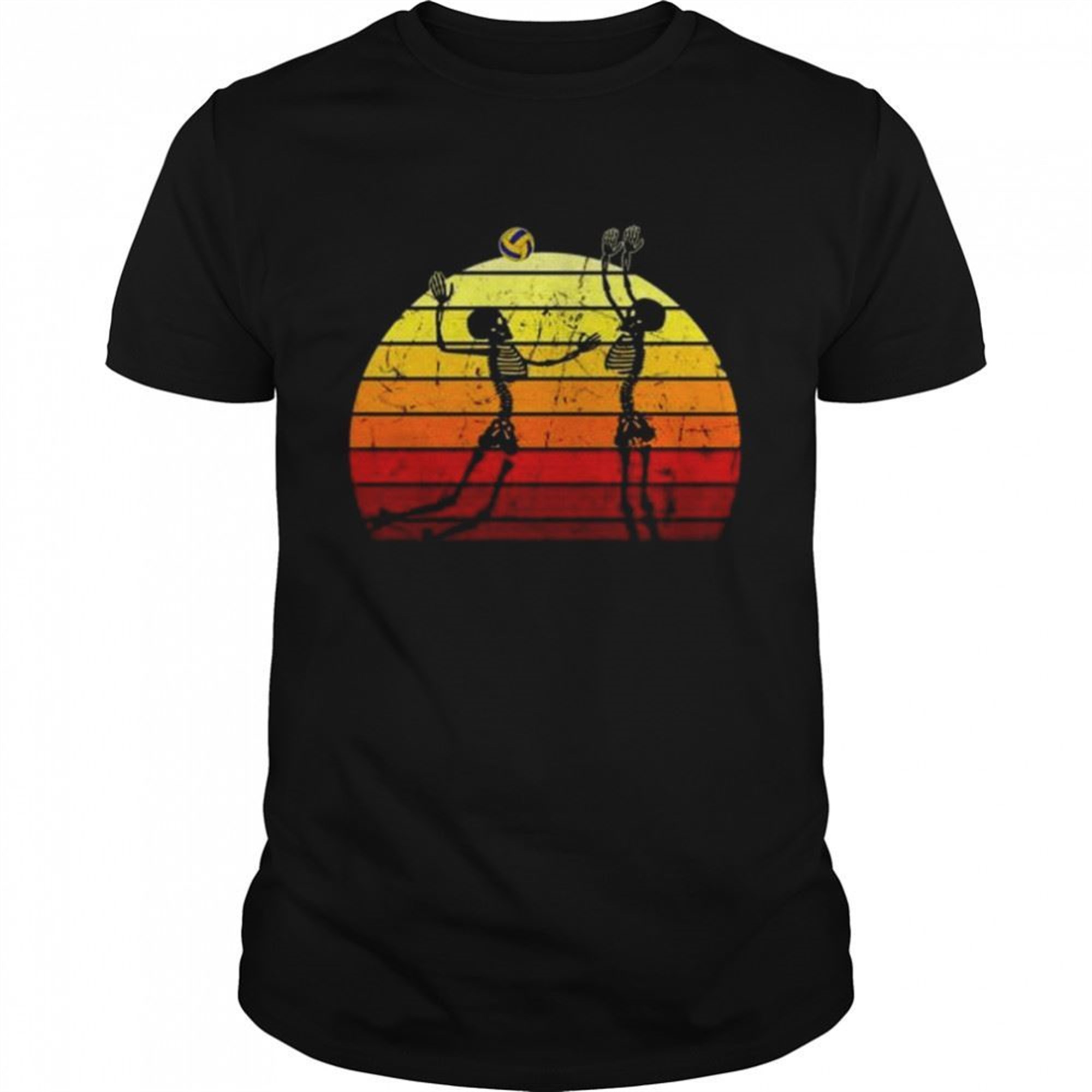 Skeleton Playing Volleyball Halloween Vintage Shirt