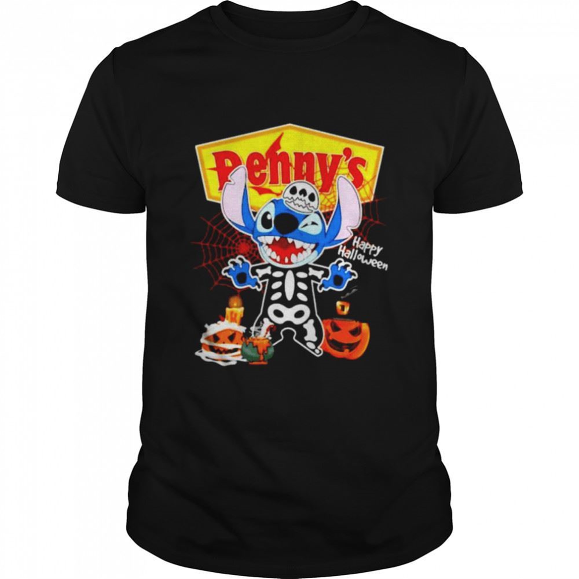 Skeleton Stitch Dennys Happy Halloween Shirt