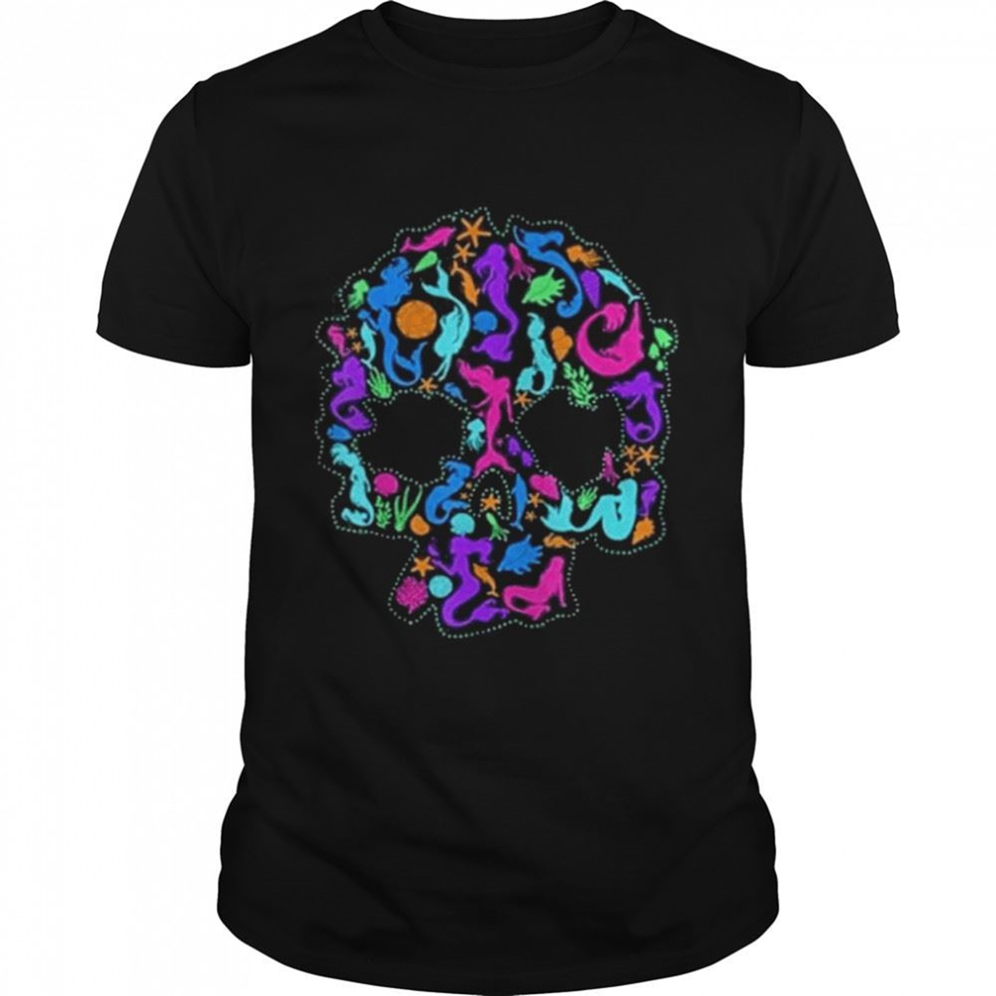Skull Made Of Mermaids Ocean Sea Halloween Shirt