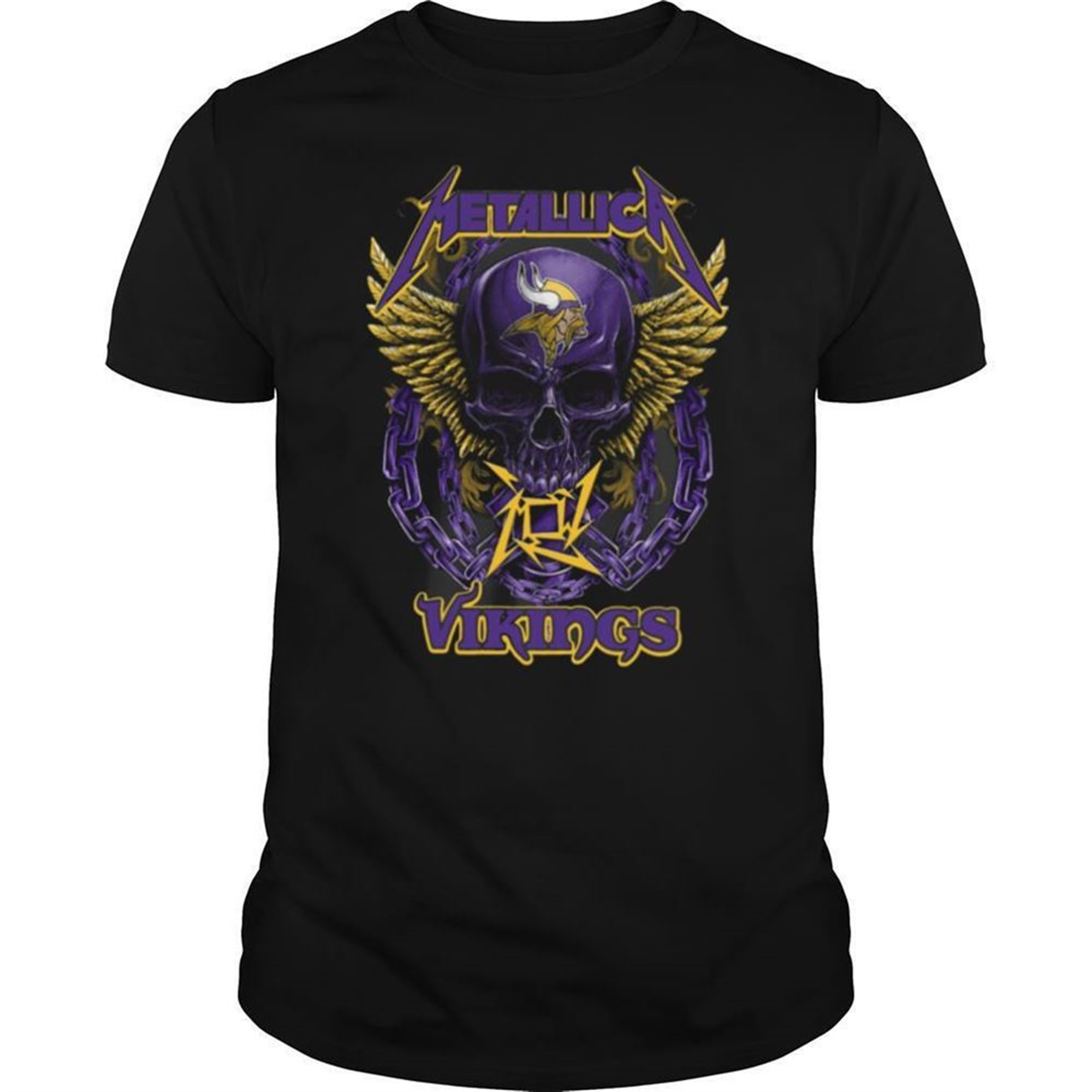 Skull Metallic Vikings Halloween Shirt