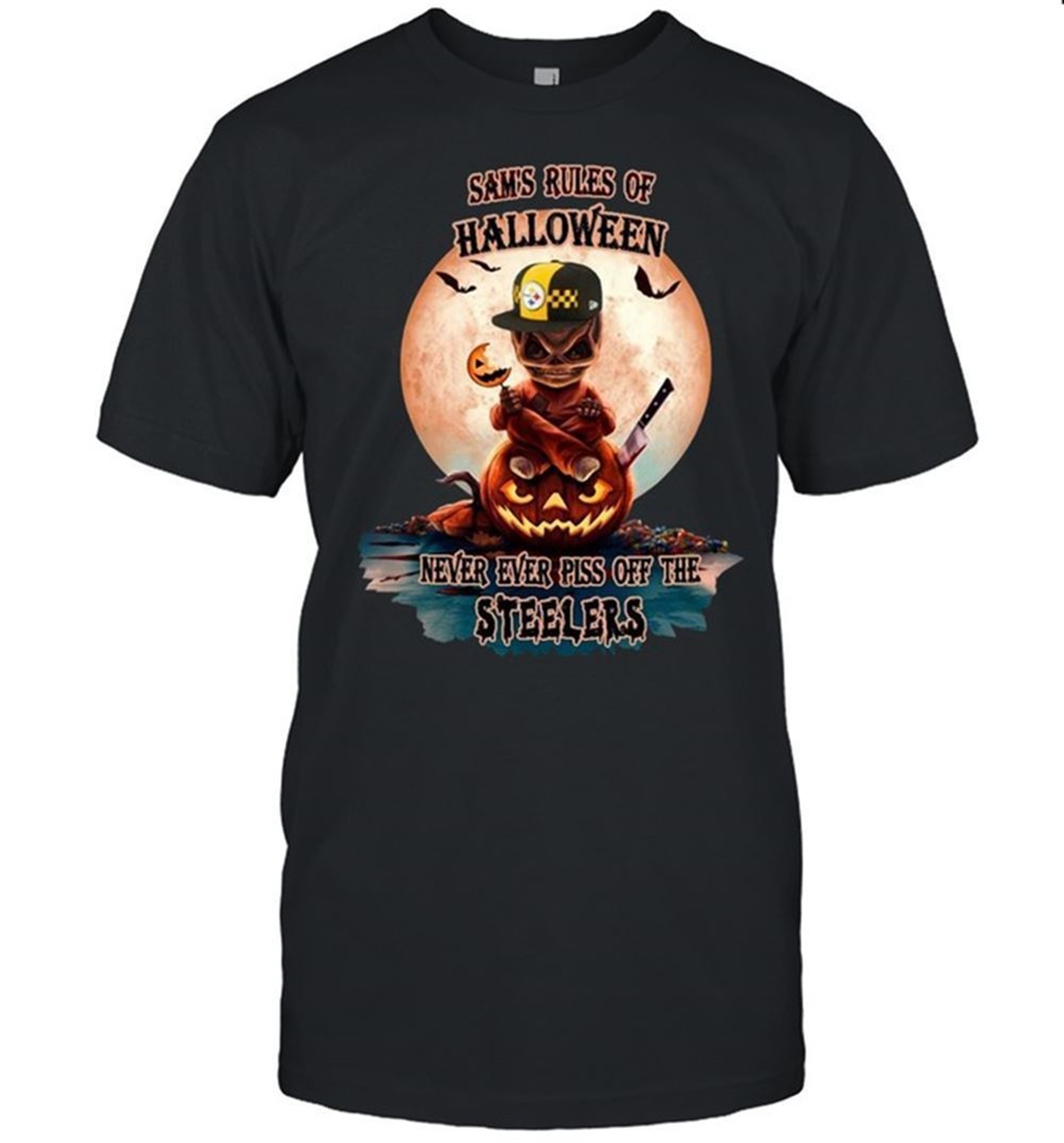 Skull Sams Rules Of Halloween Never Ever Piss Of The Pittsburgh Steelers Shirt