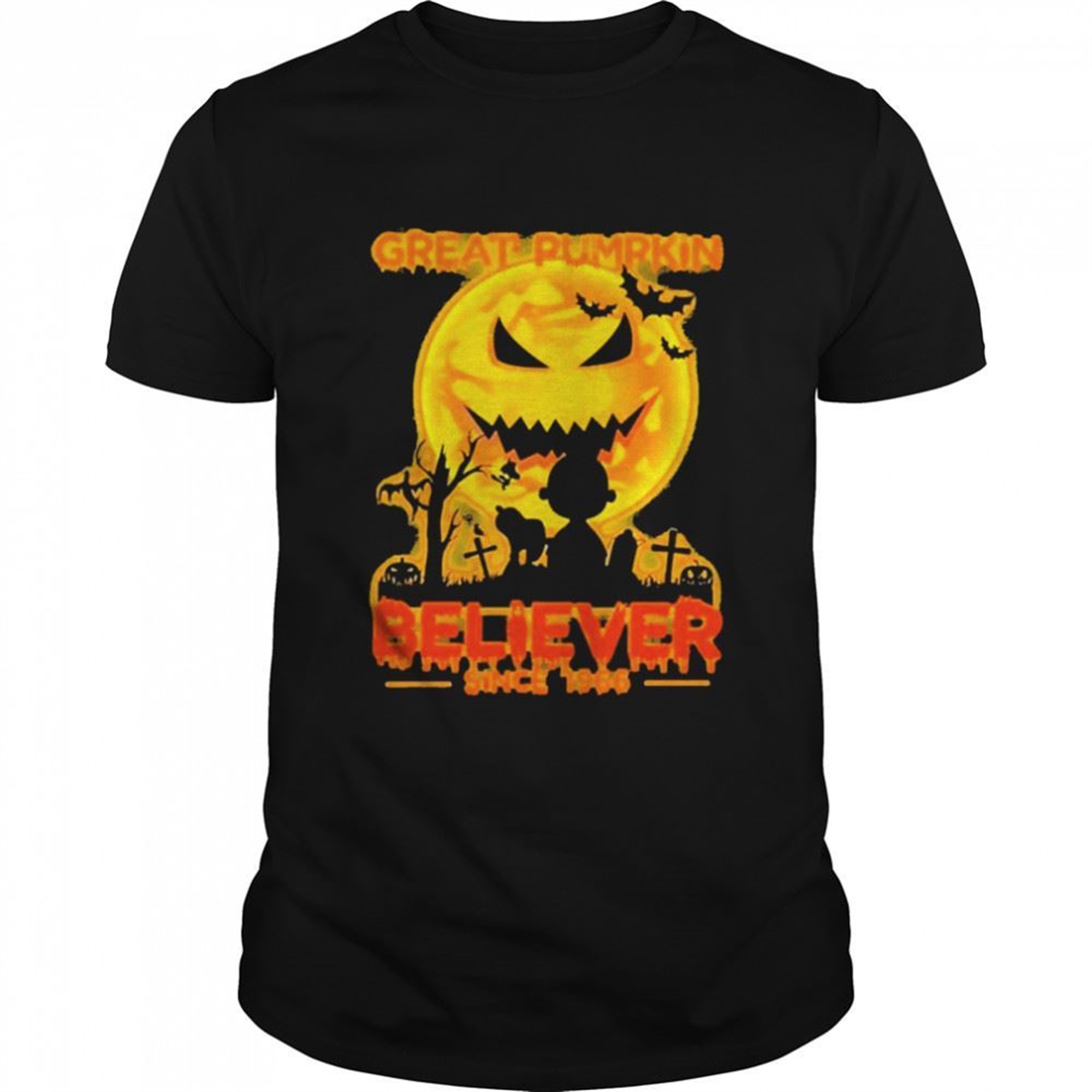 Snoopy And Charlie Brown Great Pumpkin Believer Since 1966 Charlie Brown Halloween Shirt