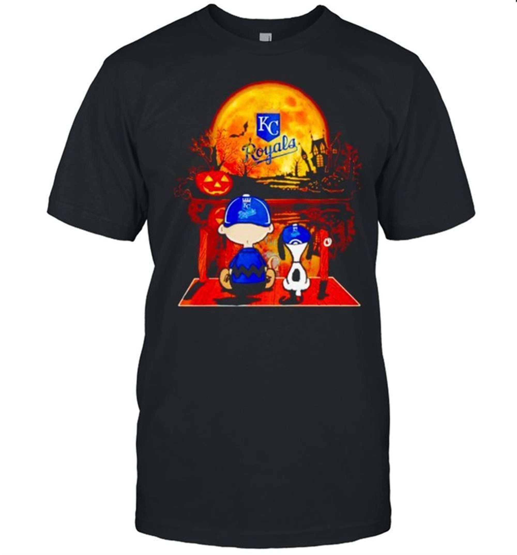 Snoopy And Charlie Brown Kansas City Royals Happy Halloween Shirt