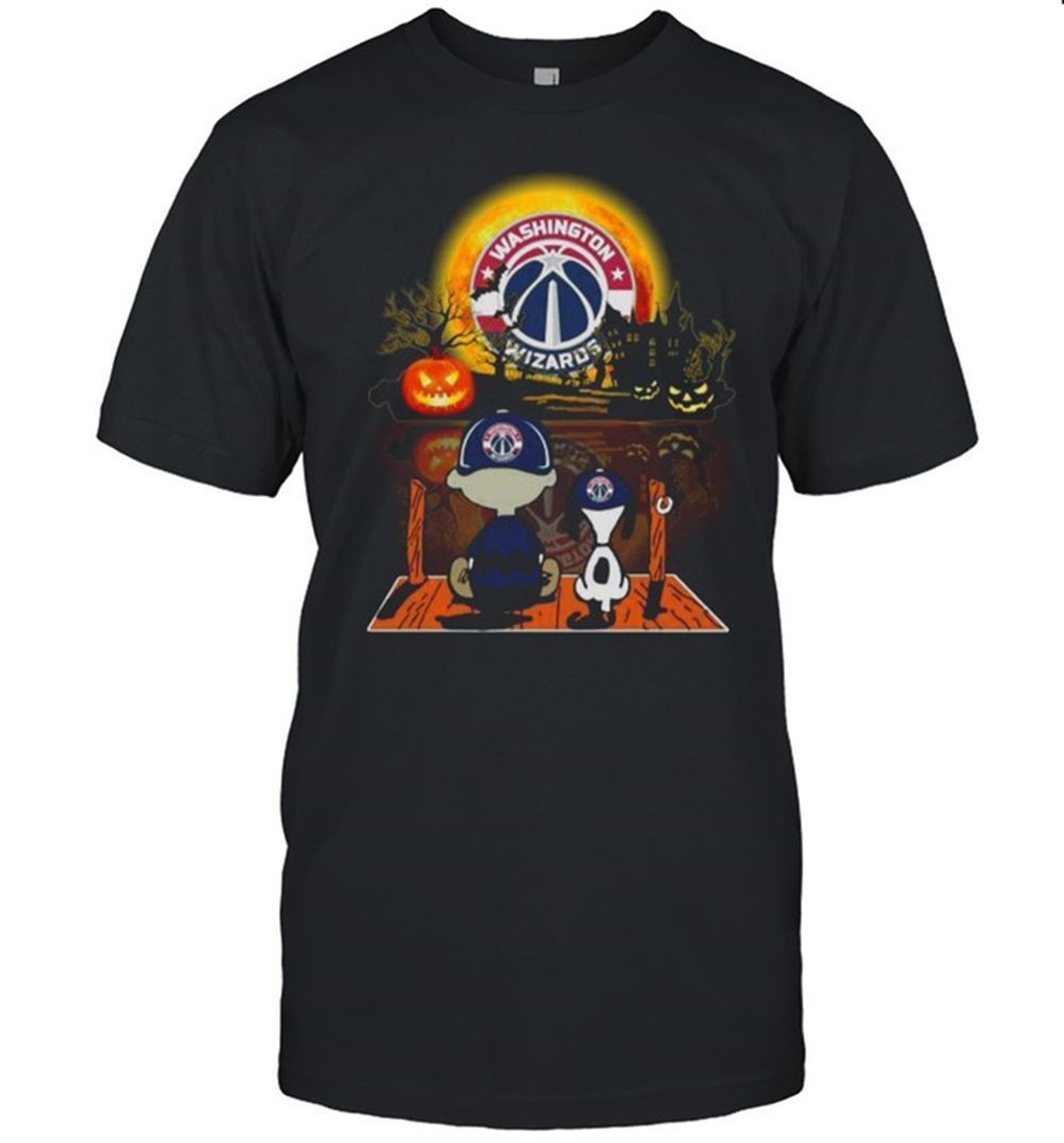 Snoopy And Charlie Brown Pumpkin Washington Wizards Halloween Moon Shirt