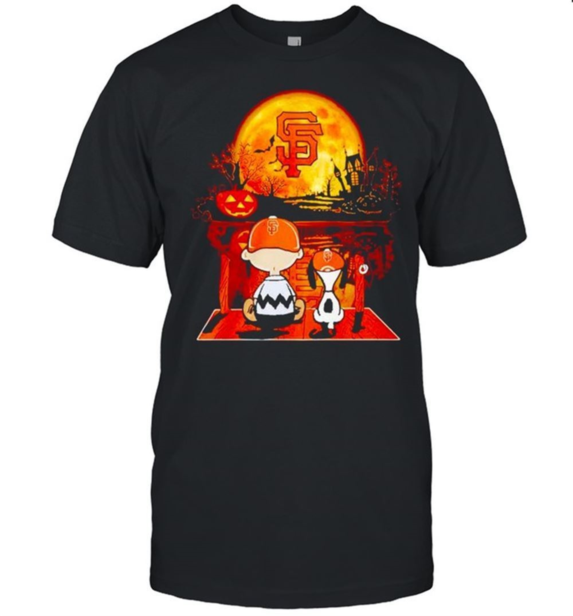 Snoopy And Charlie Brown San Francisco Giants Happy Halloween Shirt