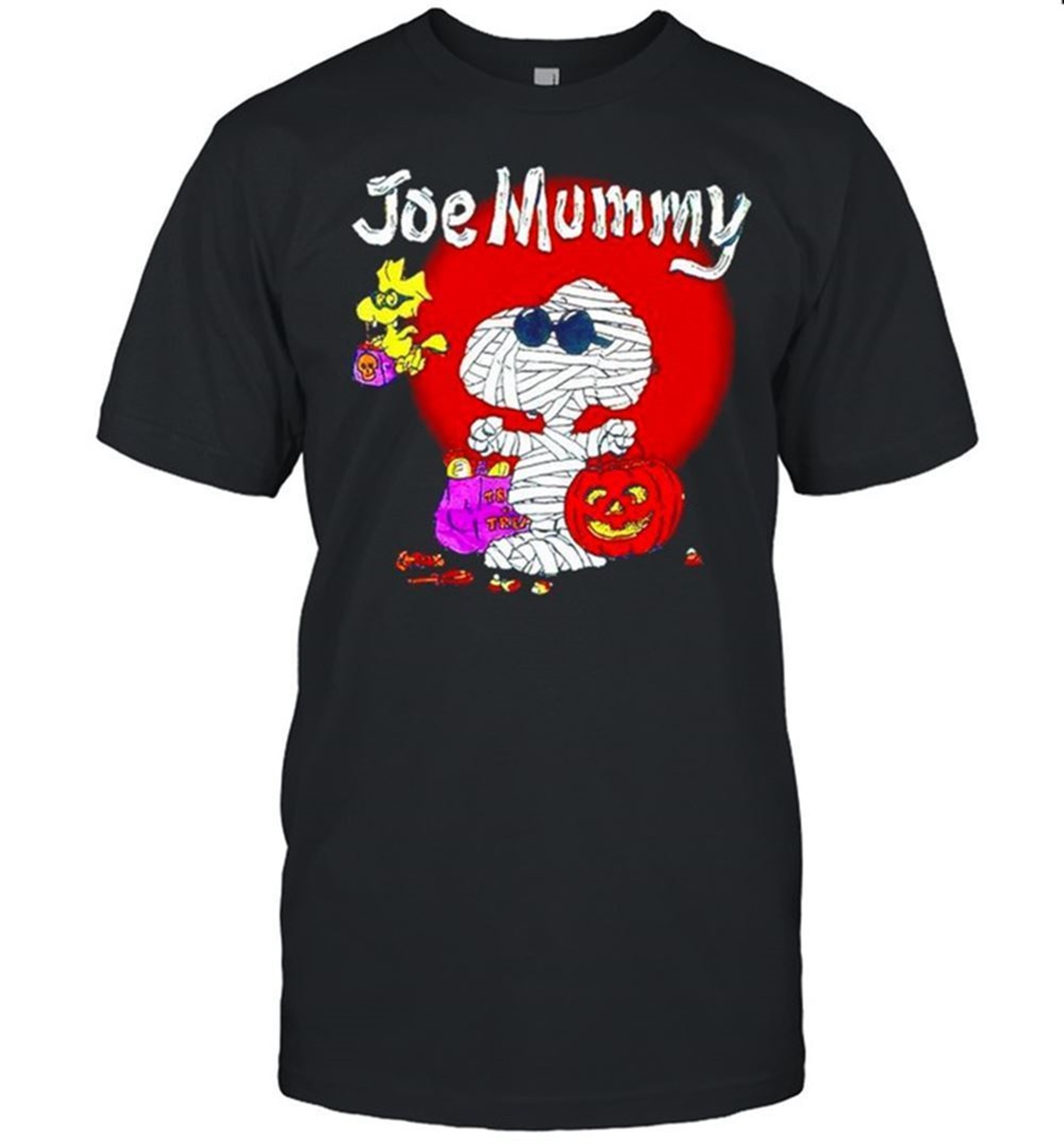 Snoopy And Woodstock 1990s Joe Mummy Halloween Shirt