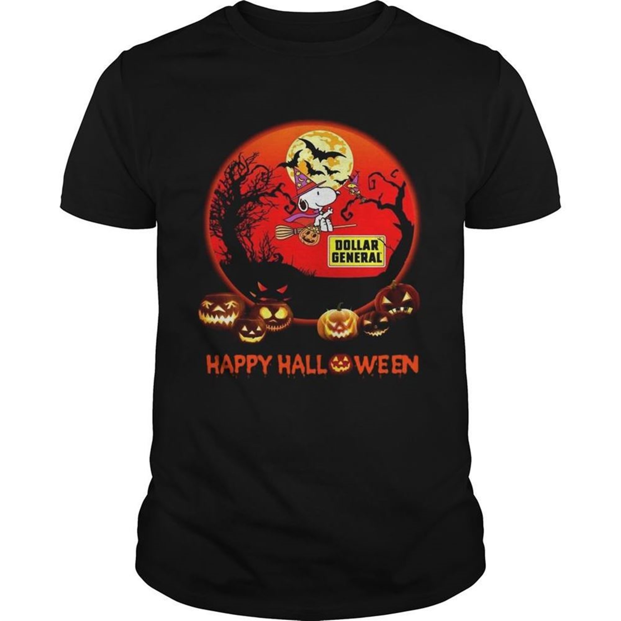 Snoopy Dollar General Pumpkin Happy Halloween Moon Shirt