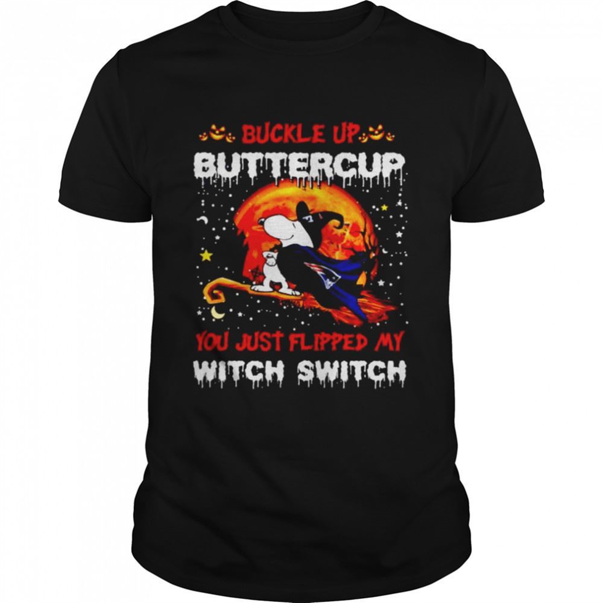 Snoopy Patriots Buckle Up Buttercup You Just Flipped Halloween Shirt