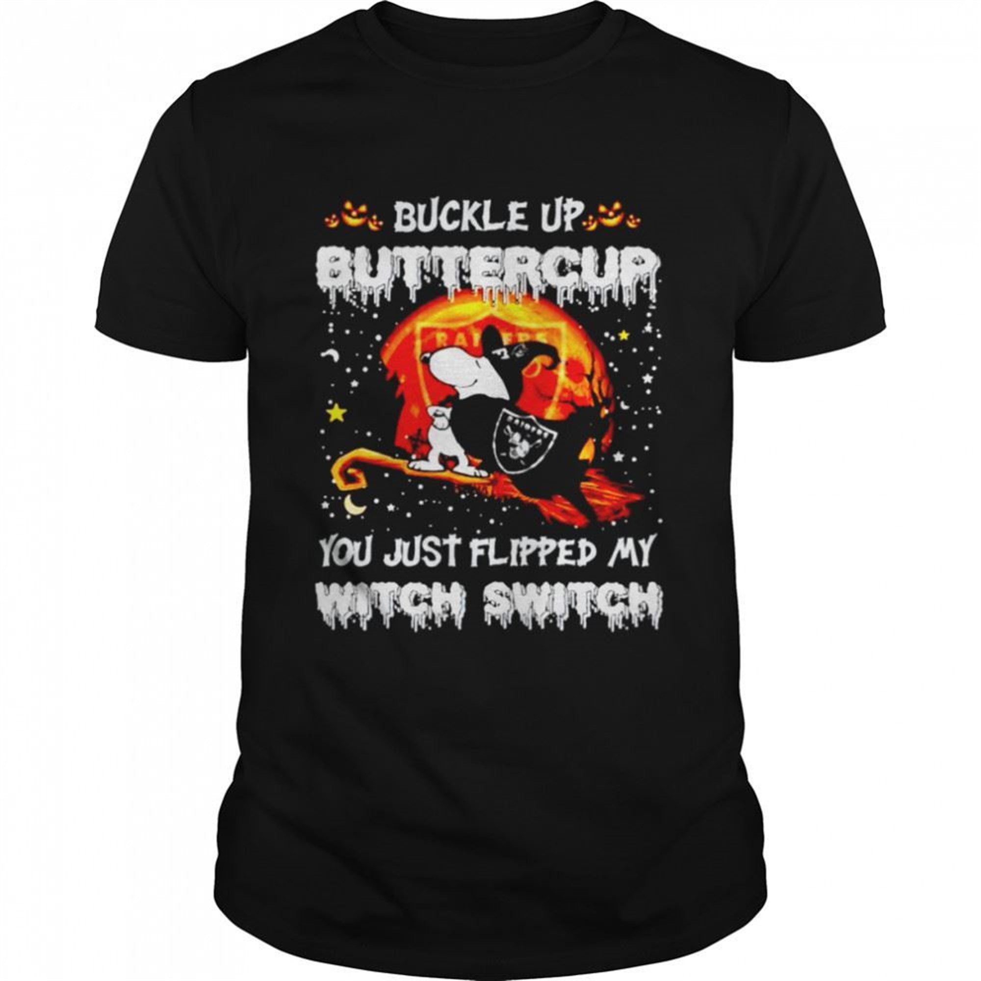 Snoopy Raiders Buckle Up Buttercup You Just Flipped Halloween Shirt