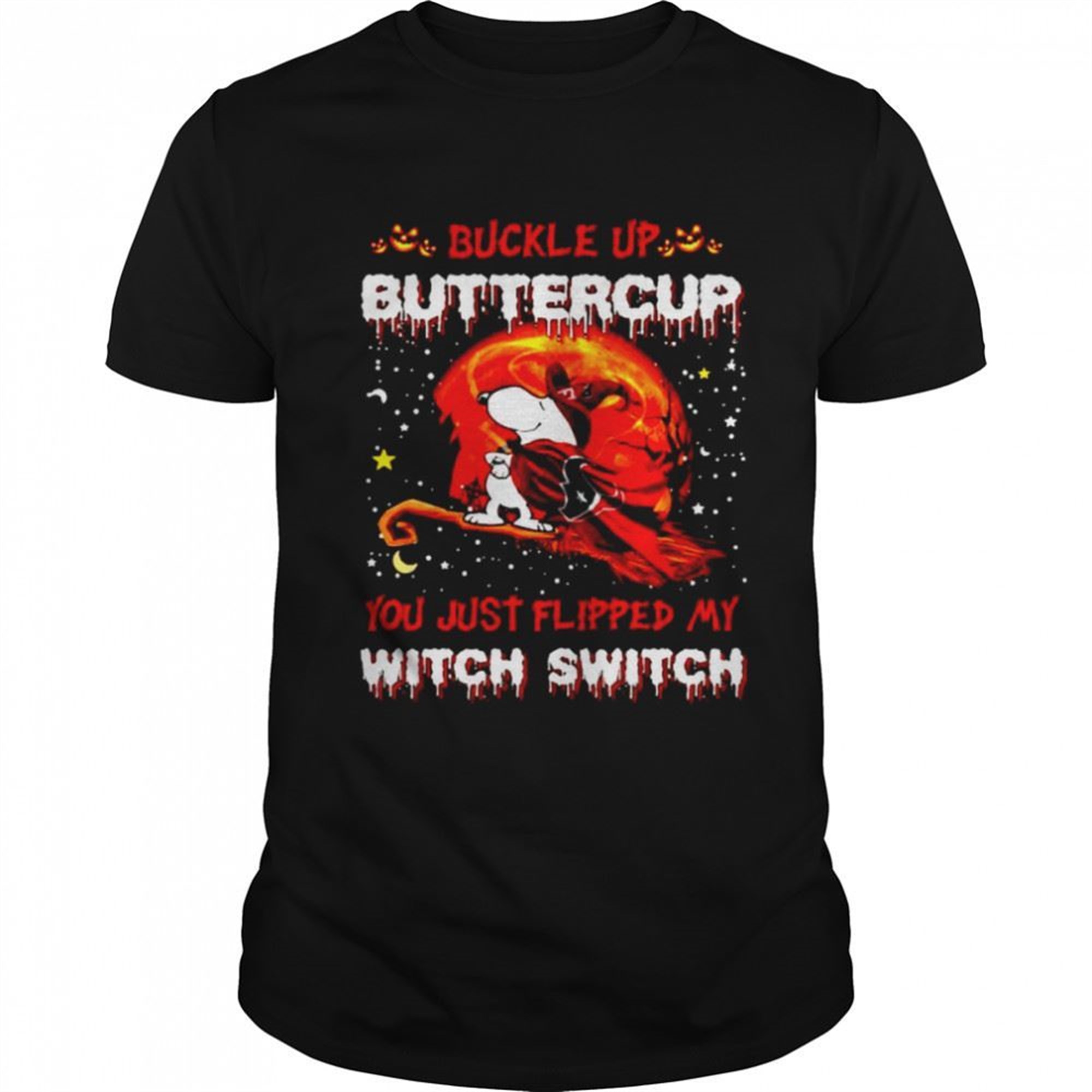 Snoopy Texans Buckle Up Buttercup You Just Flipped Halloween Shirt