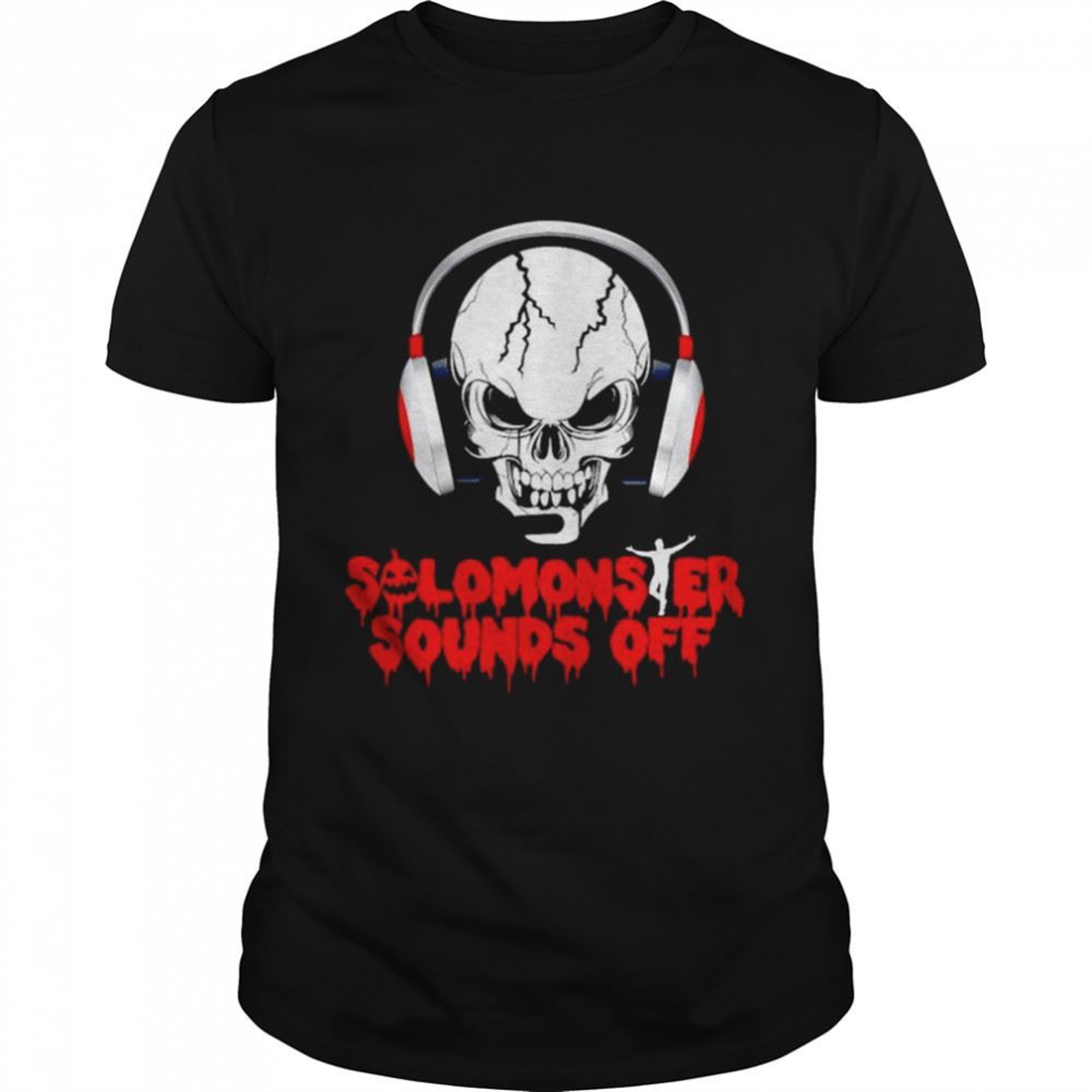 Solomonster Sounds Off Skull Halloween Charcoal Shirt
