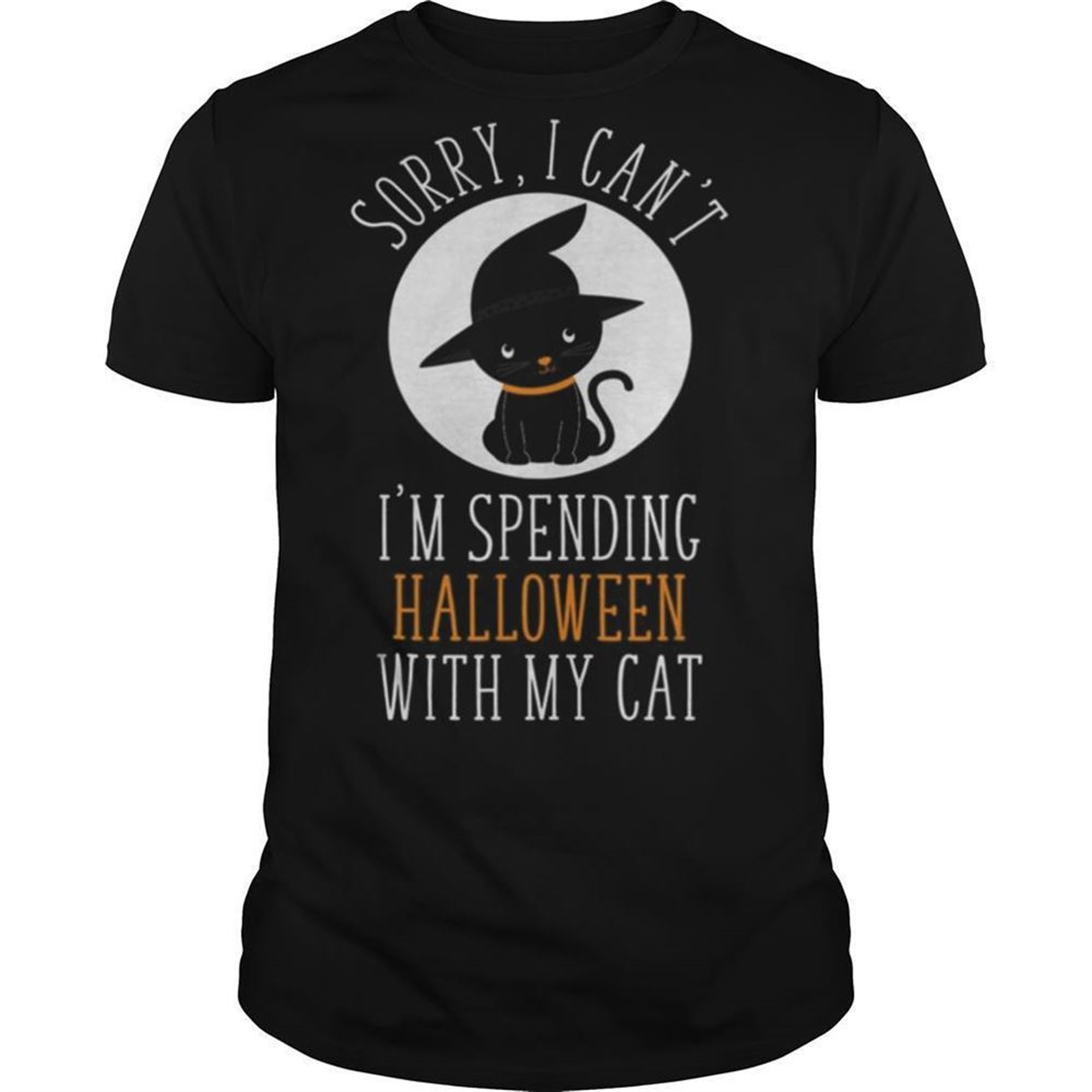 Sorry I Cant Im Spending Halloween With My Cat Funny Cute Shirt