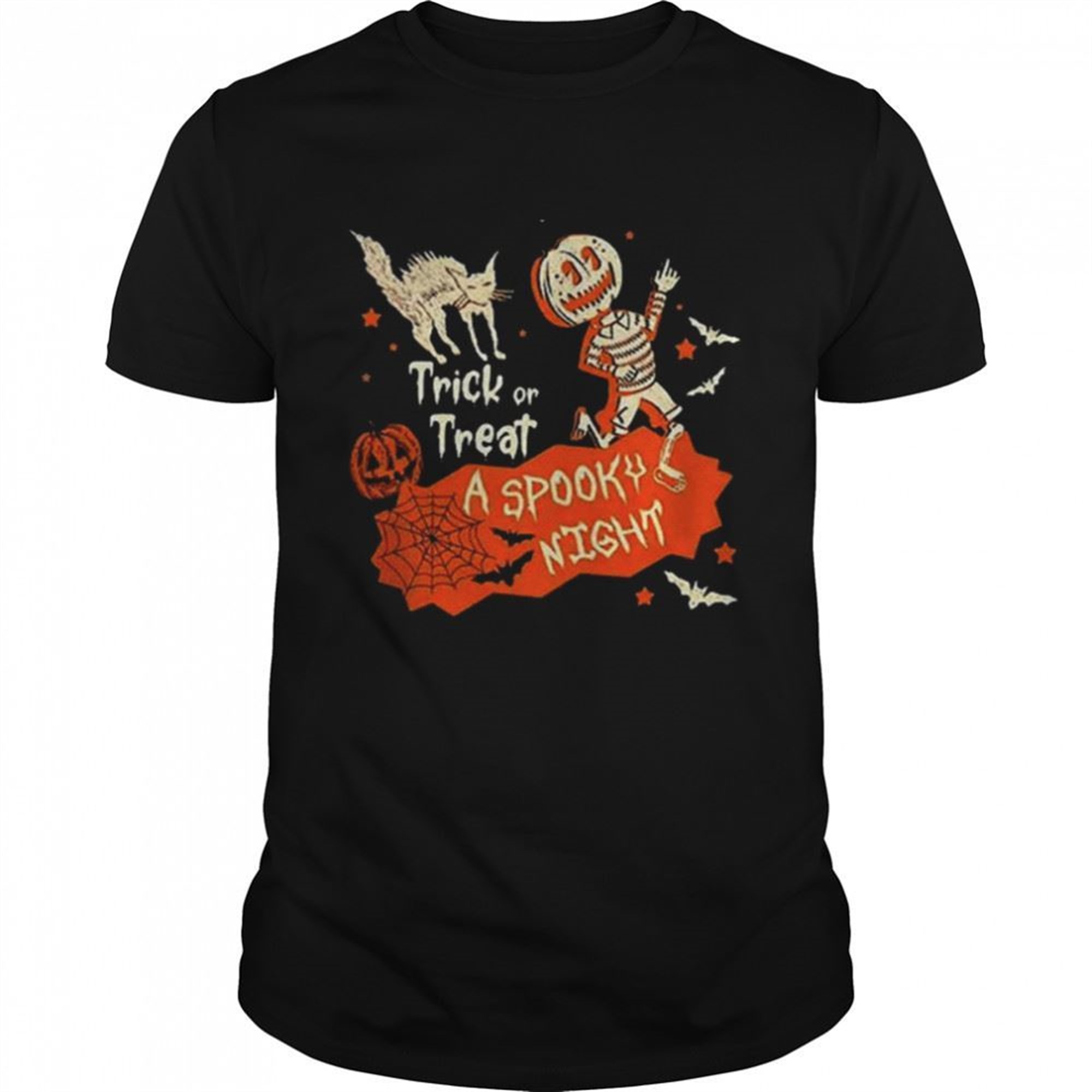 Spooky Halloween Horror Nights Trick R Treat Skeleton Pumpkin Shirt