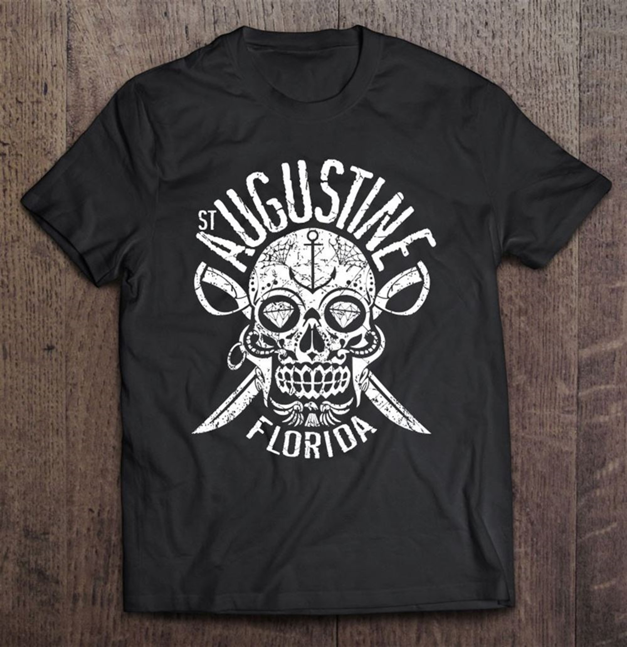 St Augustine Florida Sugar Skull And Daggers Halloween Pirate Classic