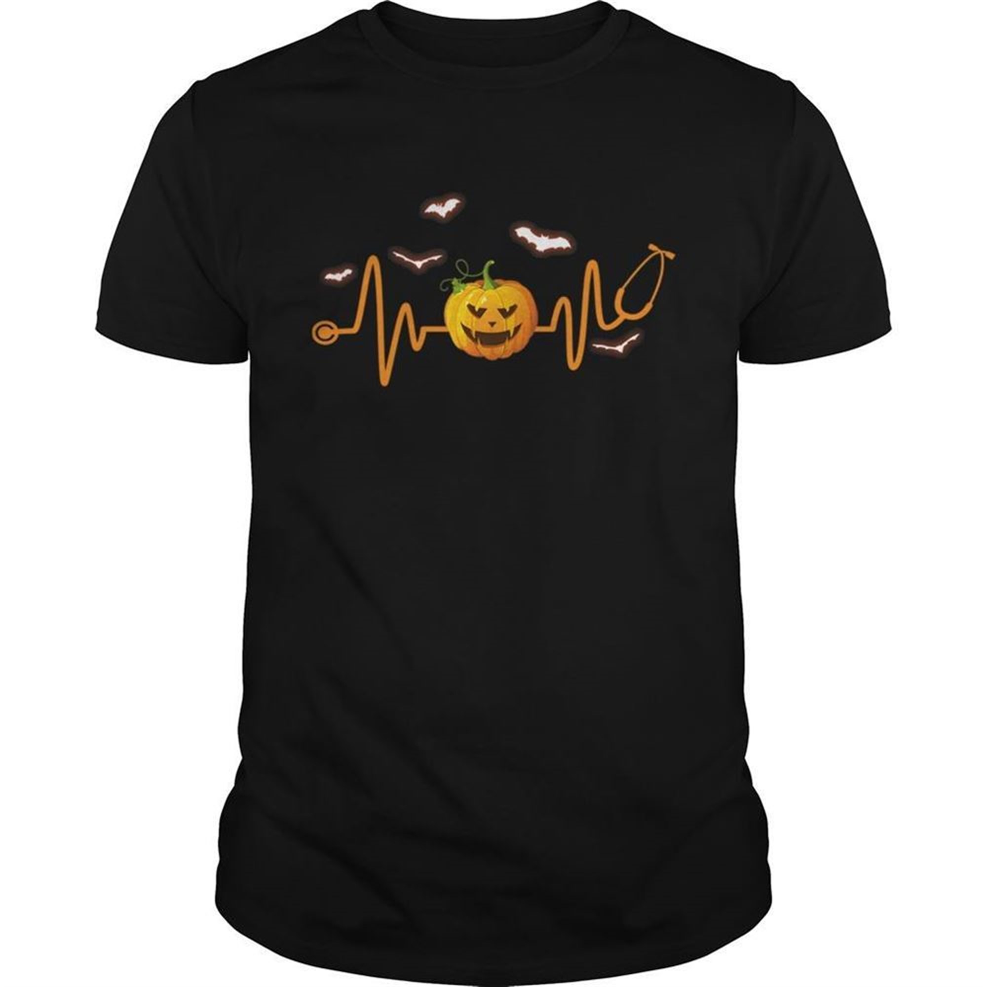 Stethoscope Pumpkin Funny Nurse Halloween Costume Tshirt