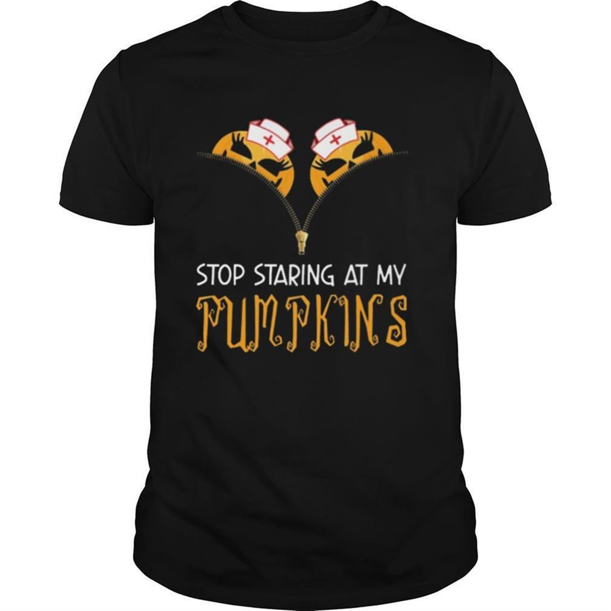 Stop Staring At My Pumpkins Halloween Shirt