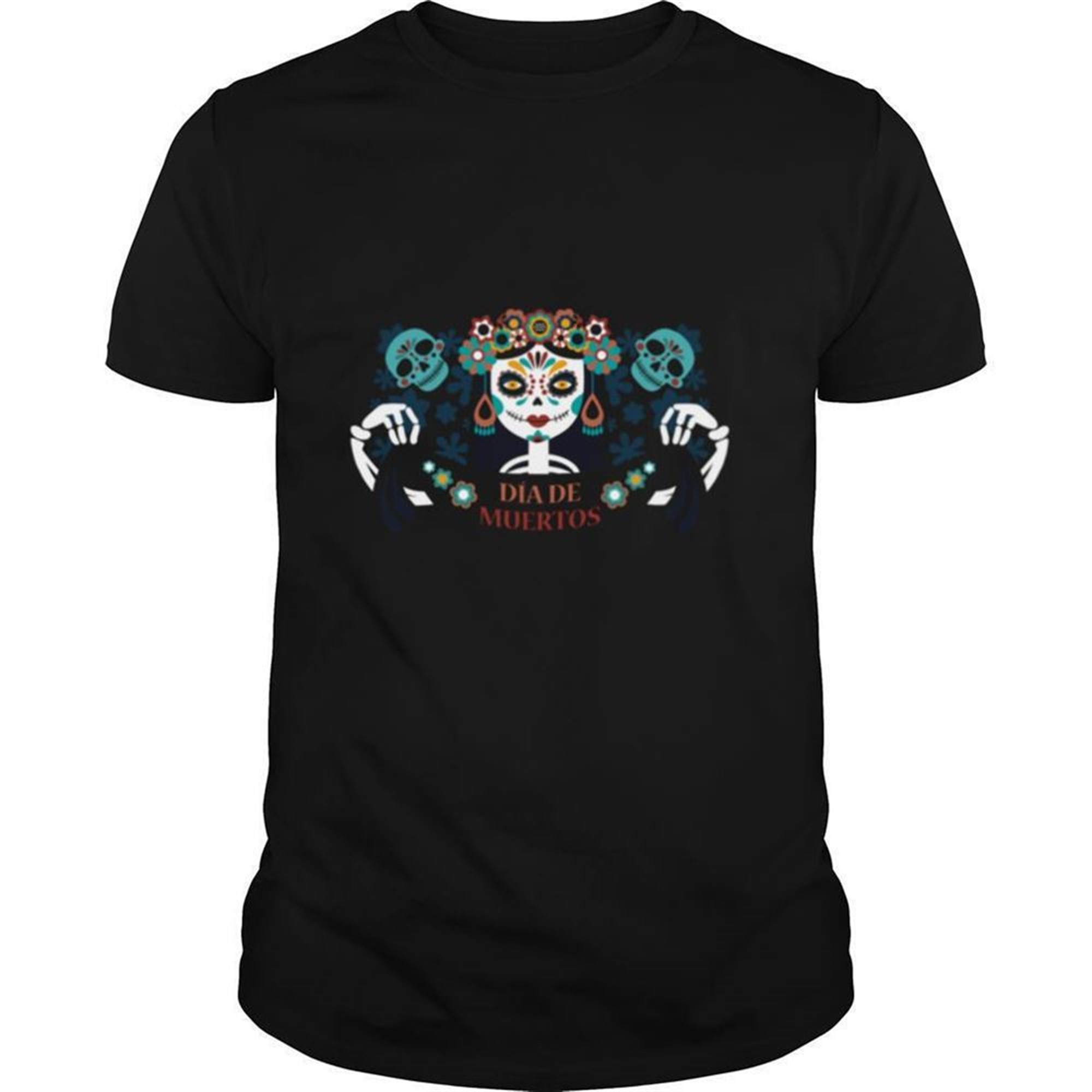Sugar Skull Skeleton Girl Dia De Los Muertos Halloween Shirt