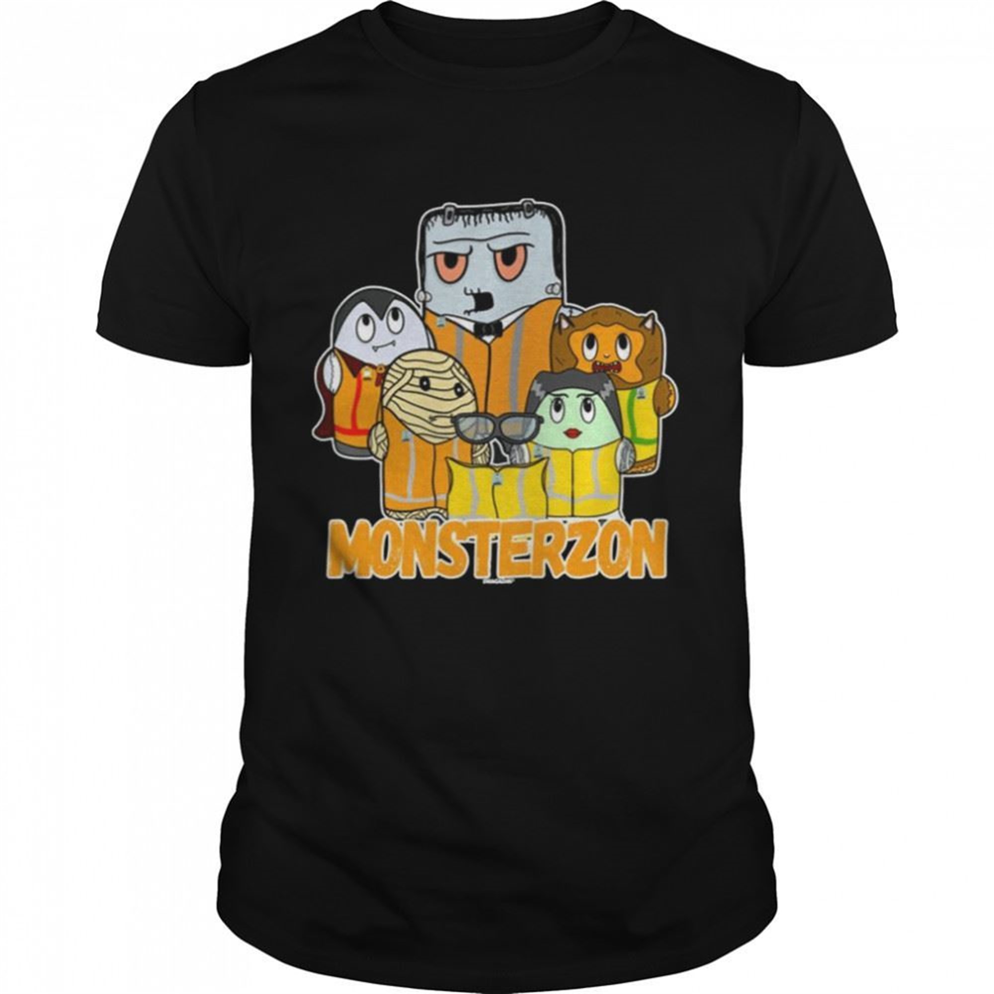 Swagazon Monsters Mummy Frankenstein Dracula Monsterzon Halloween Graphic Shirt