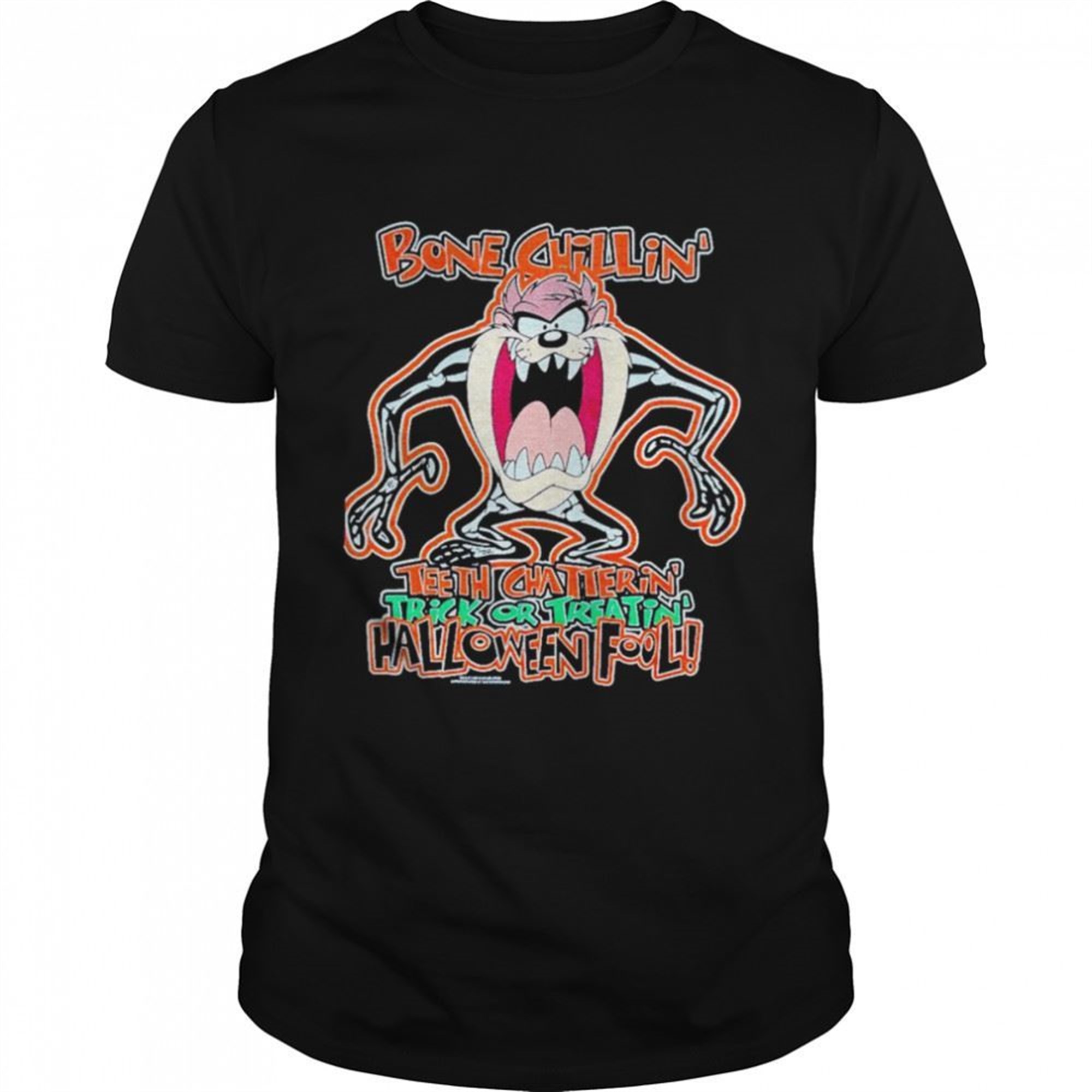 Taz Looney Tunes Halloween Bones Shirt