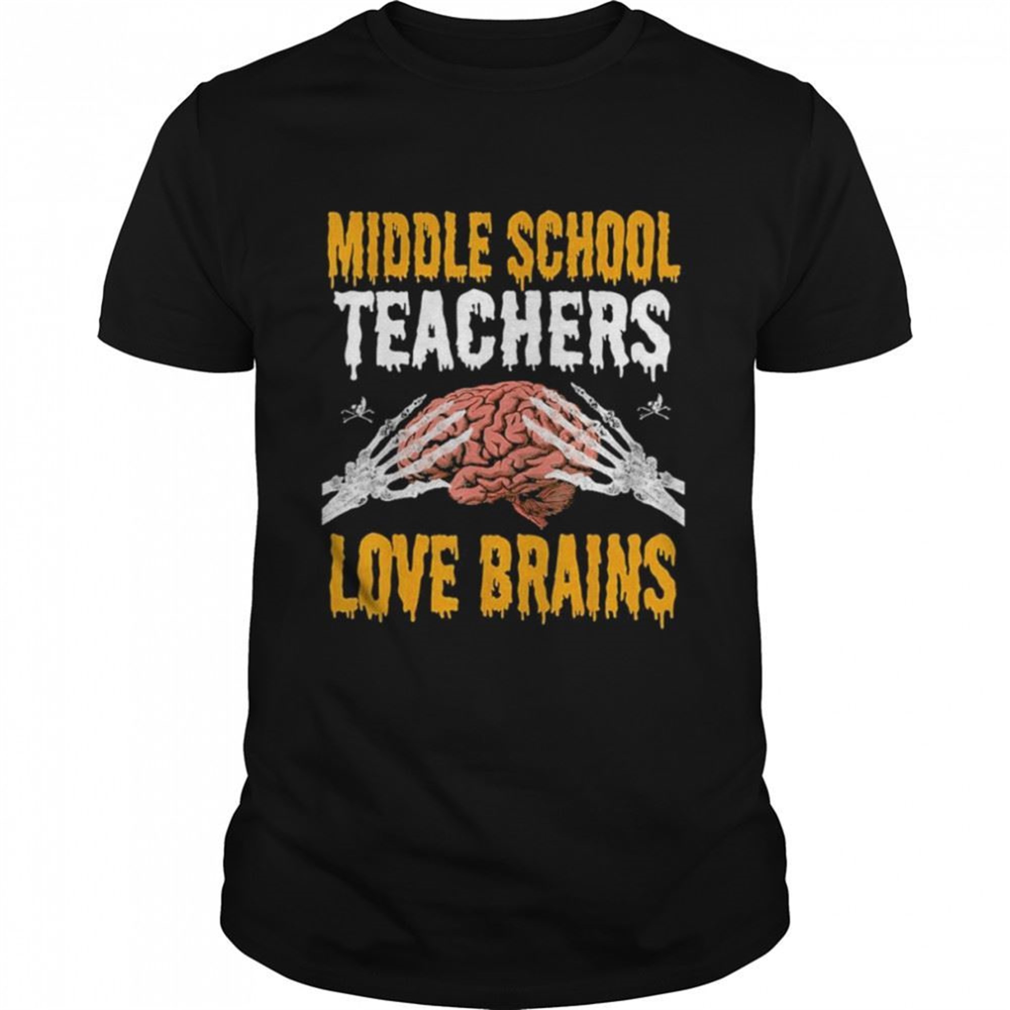 Teacher Halloween Middle School Teachers Love Brains Shirt