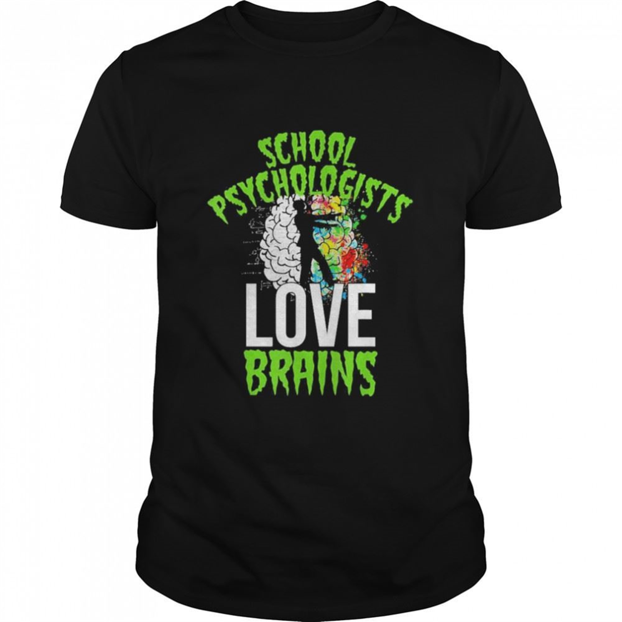 Teacher Halloween School Psychologists Love Brains Shirt