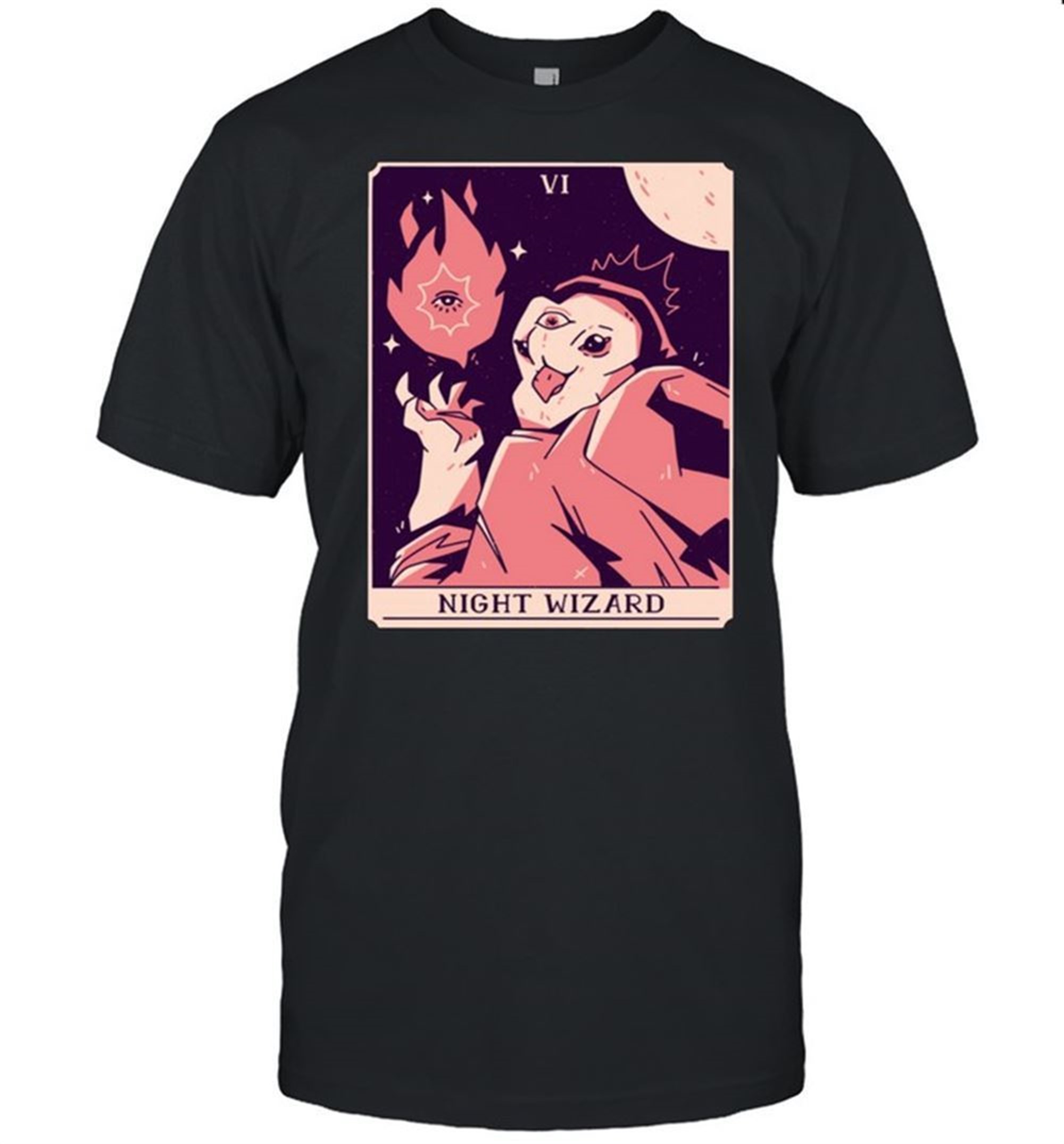The Night Wizard Halloween Tarot Card Fire Ball Shirt