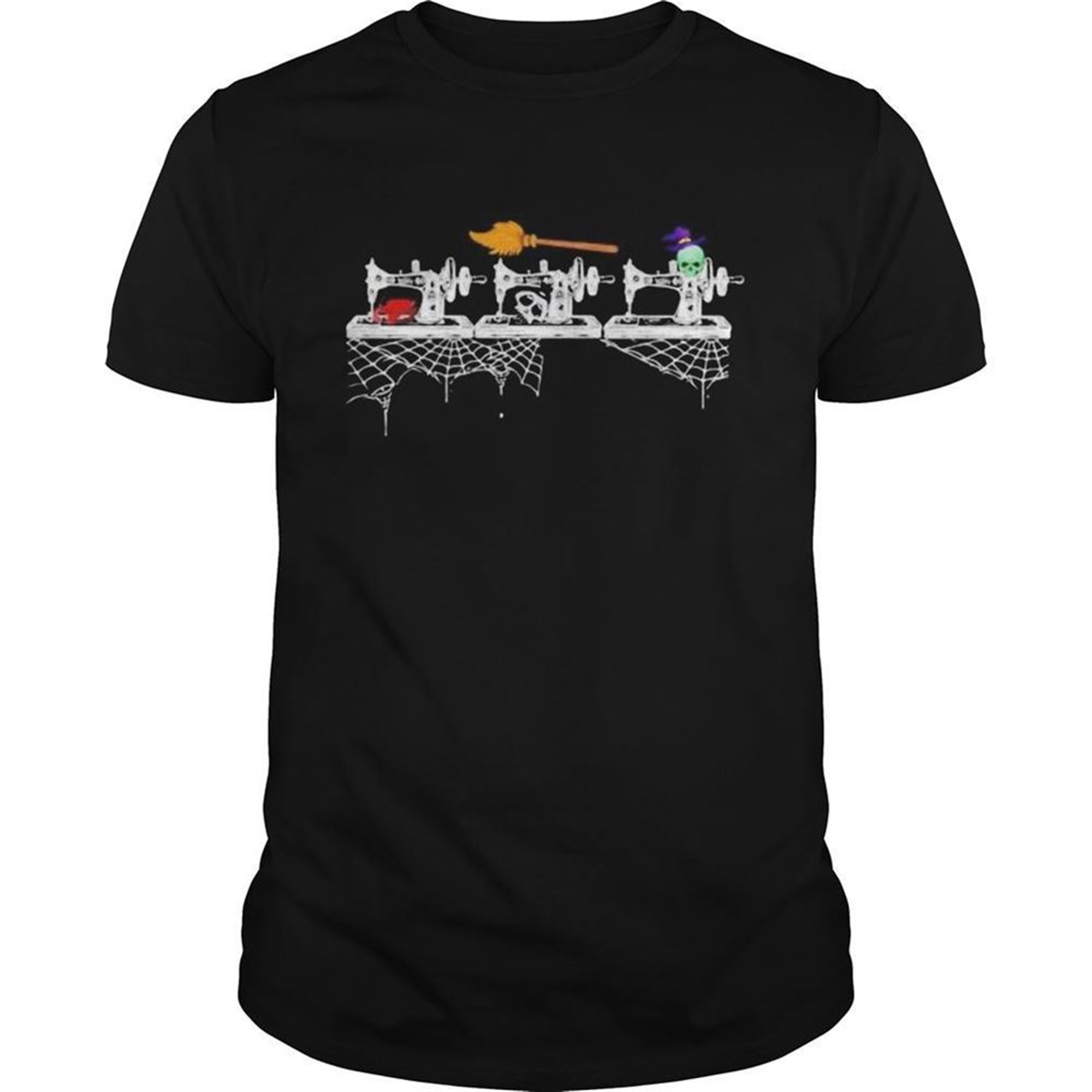 The Sewing Machine Witch Skull Halloween Shirt