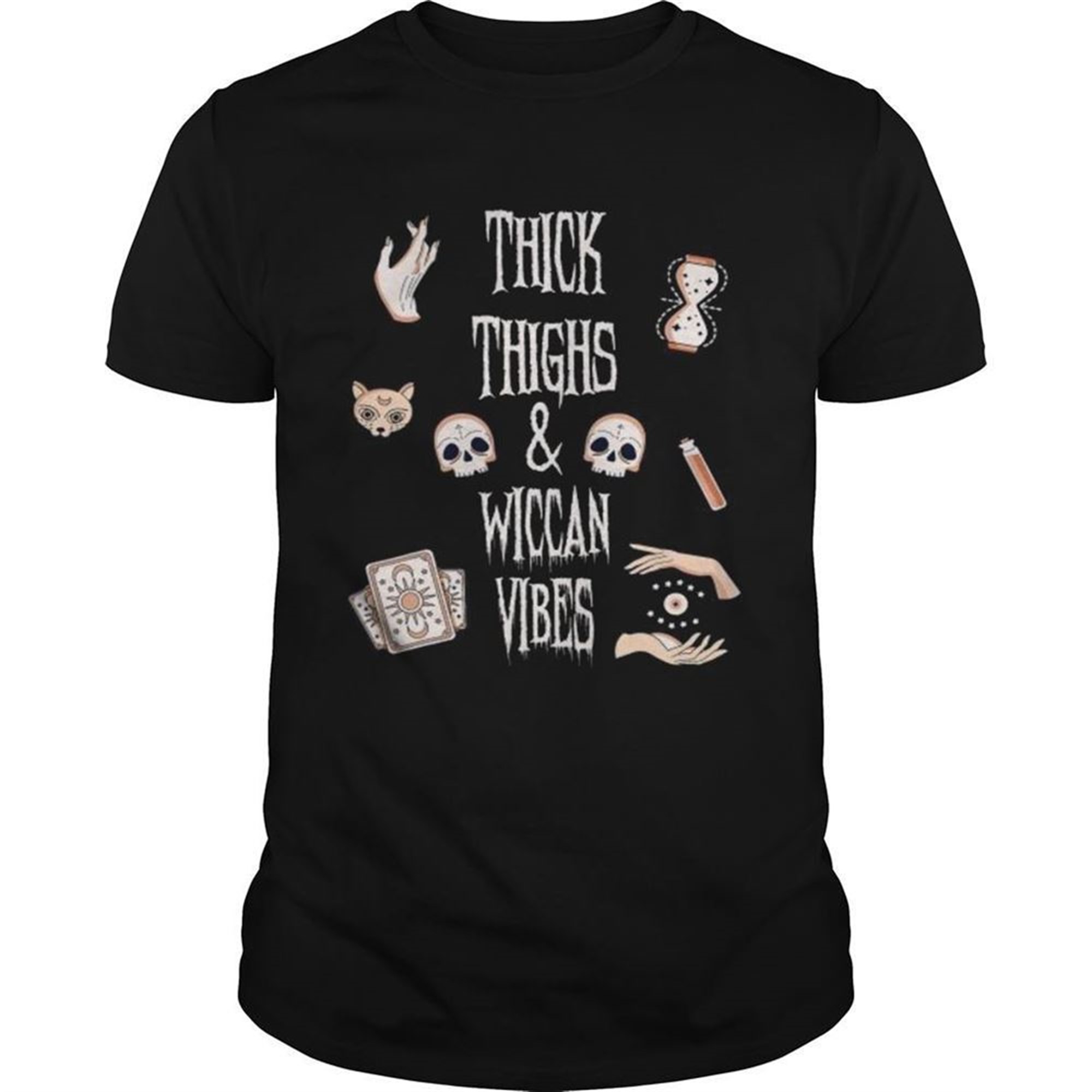 Thick Thighs And Wiccan Vibes Halloween Shirt