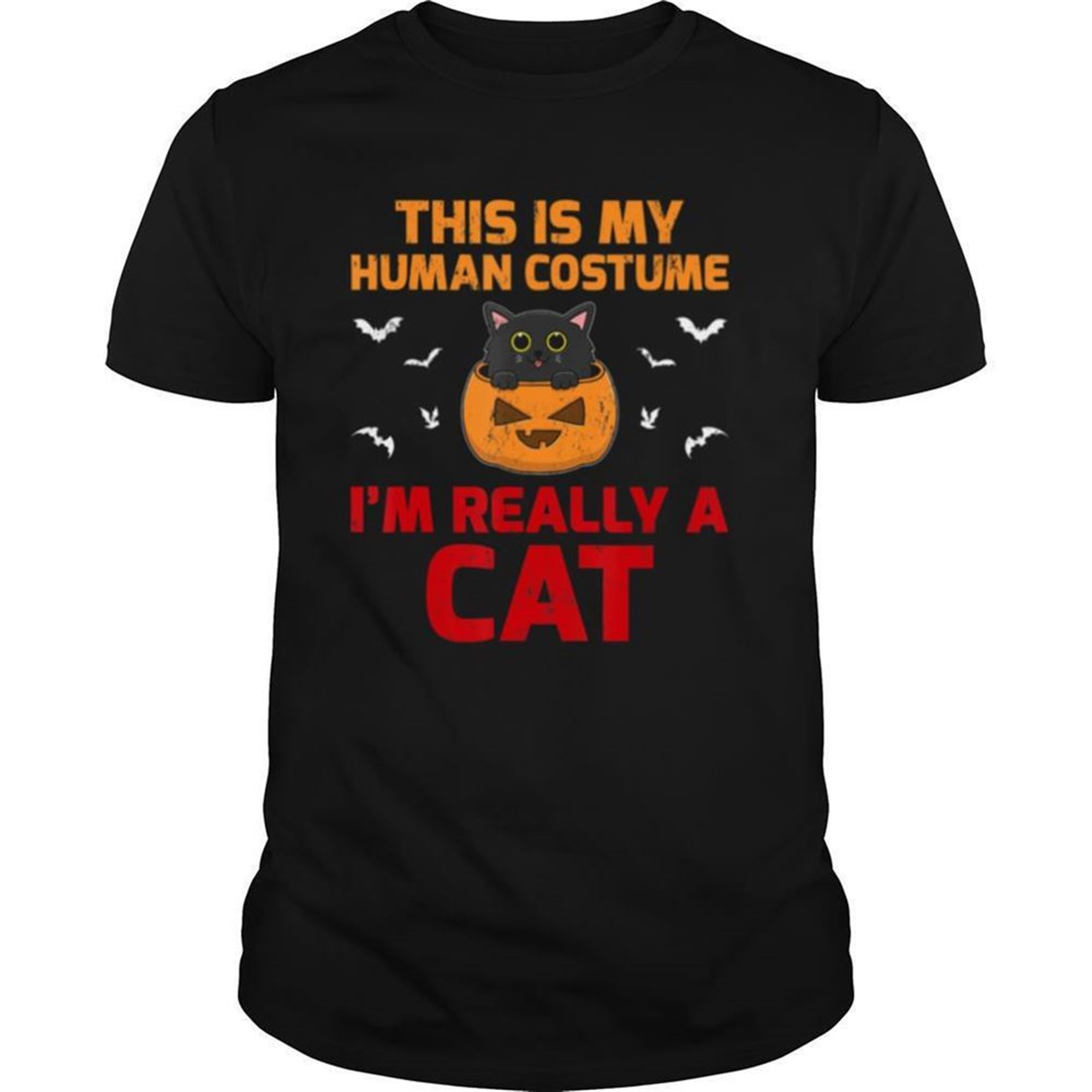 This Is My Human Costume Im Really A Cat Halloween Shirt